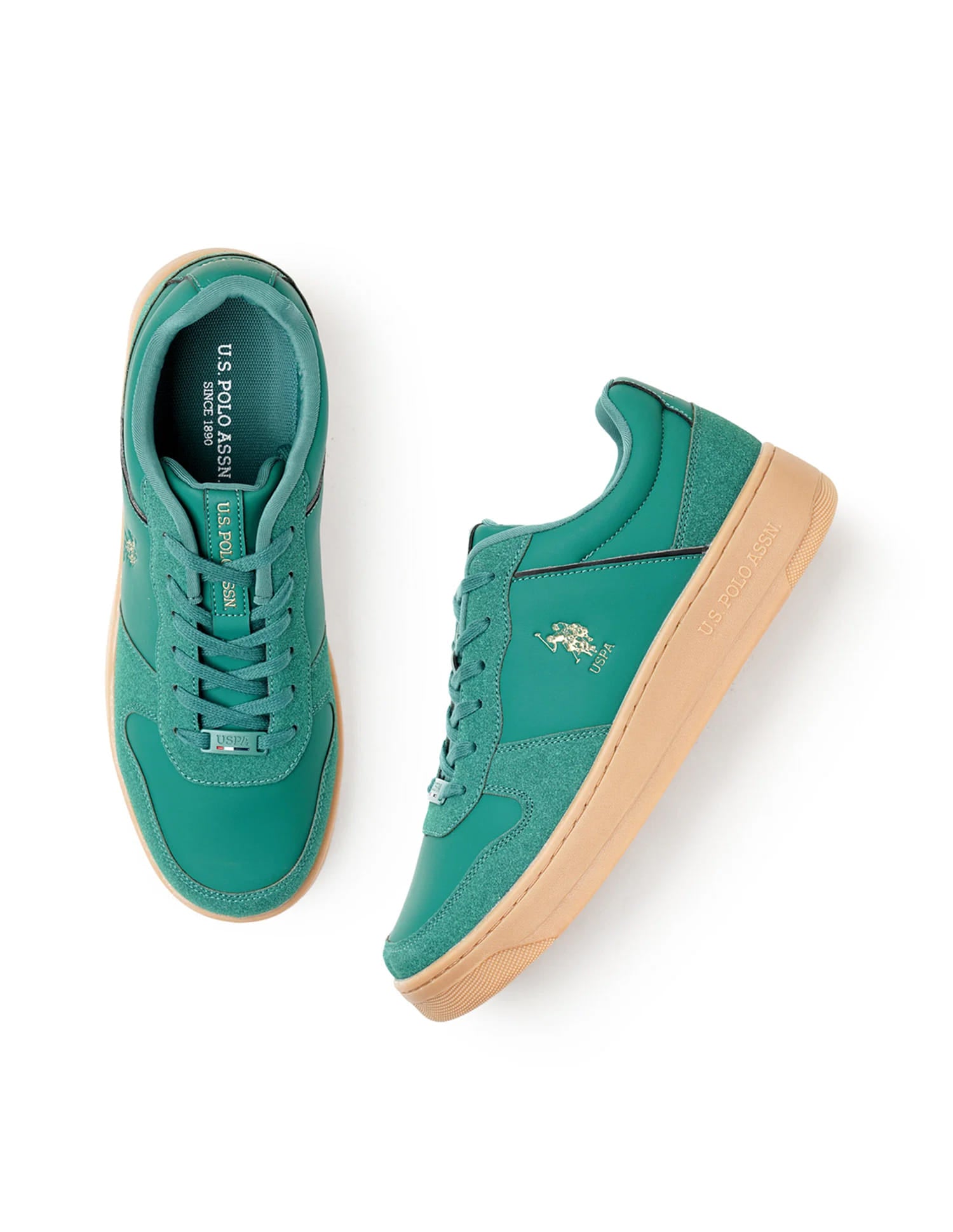 Men Jaxon 2.0 Dk. Green Retro Court Sneakers Green - U.S. Polo Assn. India | Large