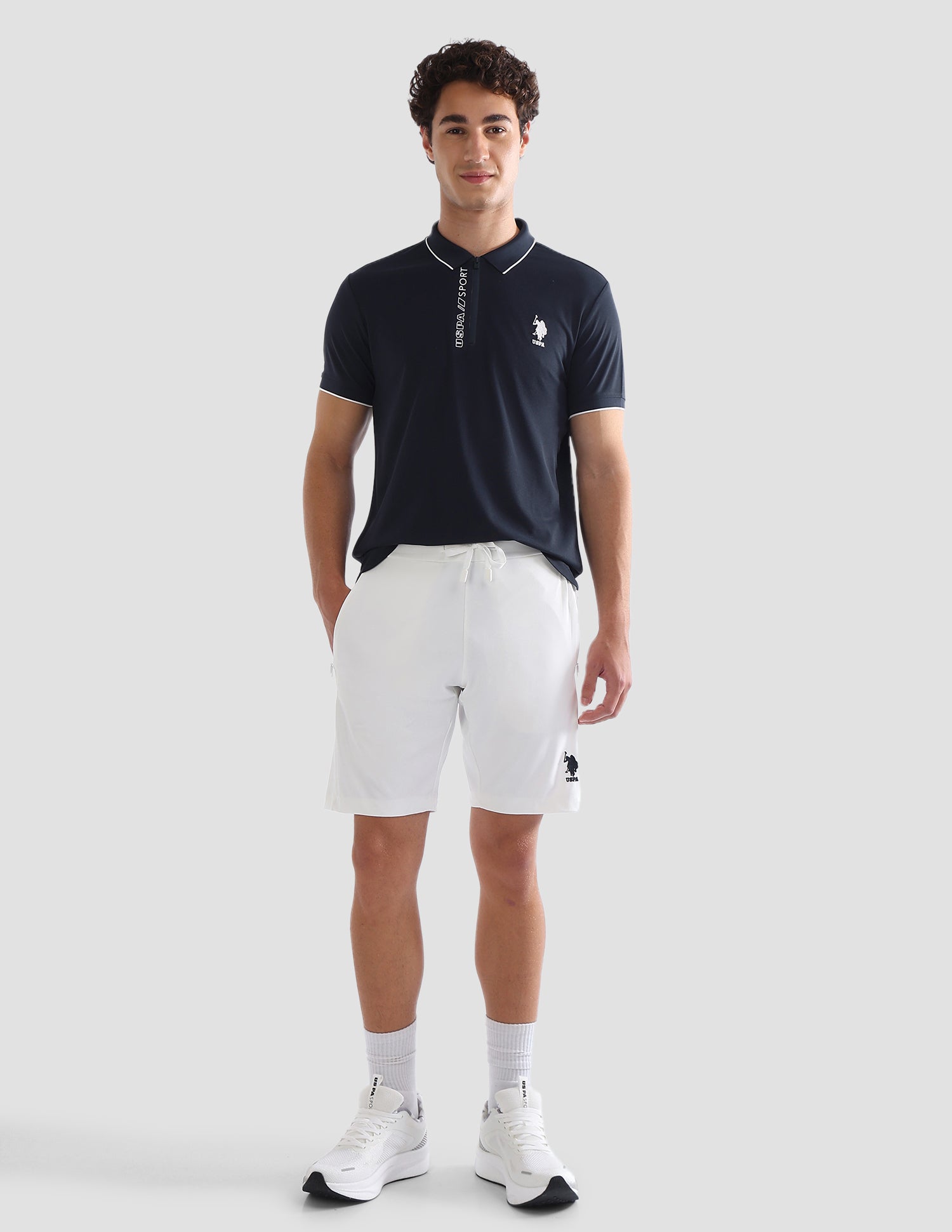 Solid Slim Fit Active Polo Shirt Teal - U.S. Polo Assn. India | Large
