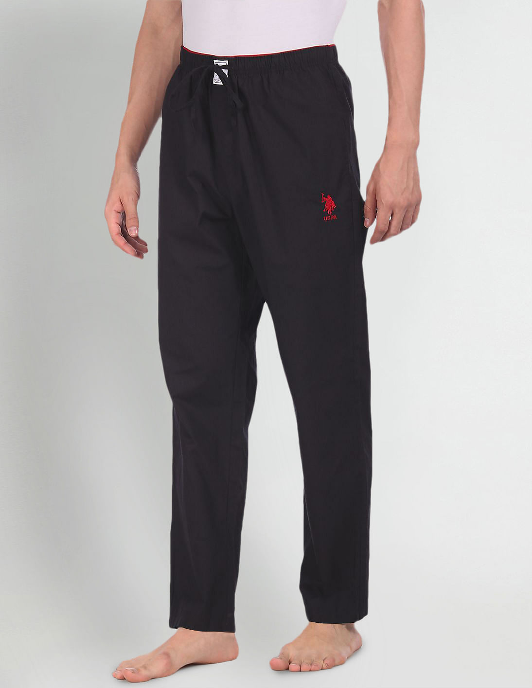 Comfort Fit Solid Cotton I690 Lounge Pants - Pack Of 1 Black - U.S. POLO ASSN. | Large