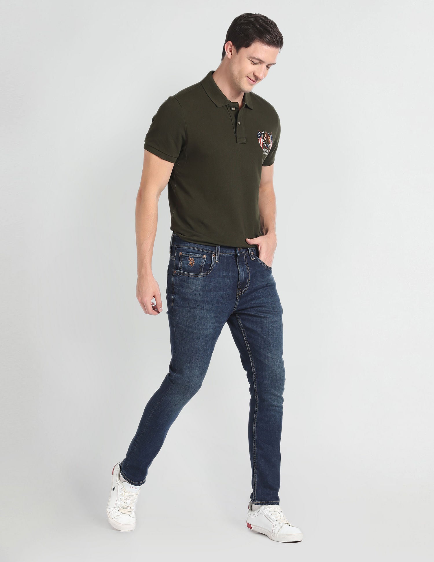 Henry Cropped Tapered Fit Blue Jeans Blue - U.S. Polo Assn. India | Large