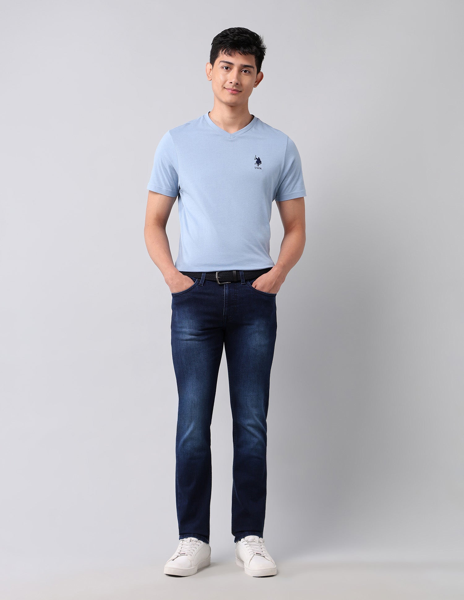 Regallo Skinny Fit Blue Jeans Dark Blue - U.S. Polo Assn. India | Large
