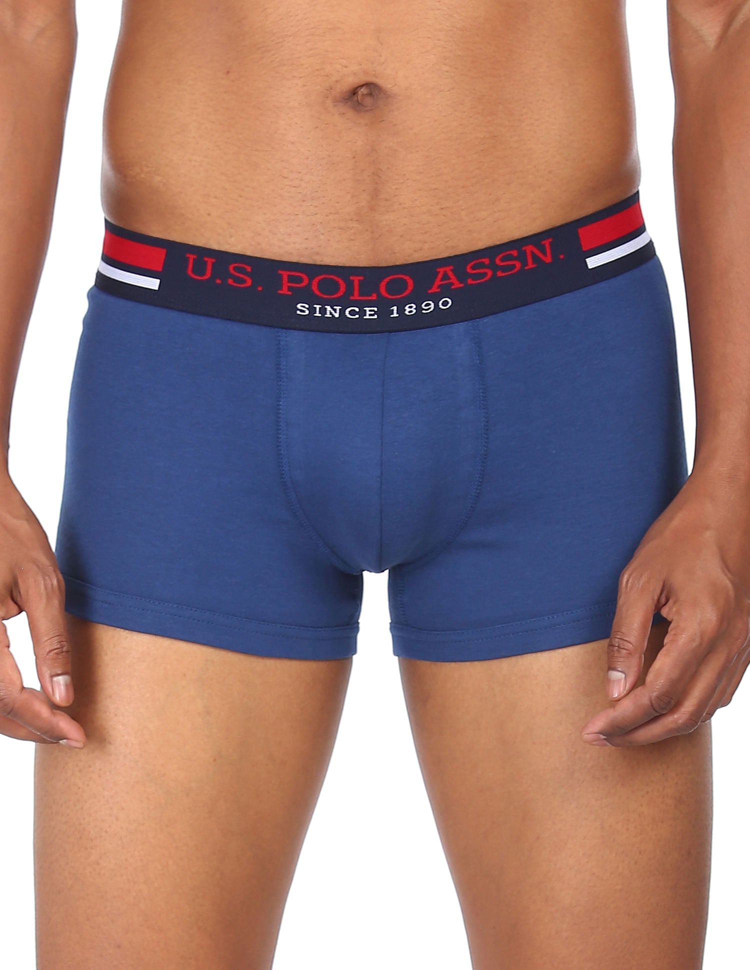 Pure Cotton Contrast Waist I641 Trunks - Pack Of 1 Dark Blue - U.S. POLO ASSN. | Large