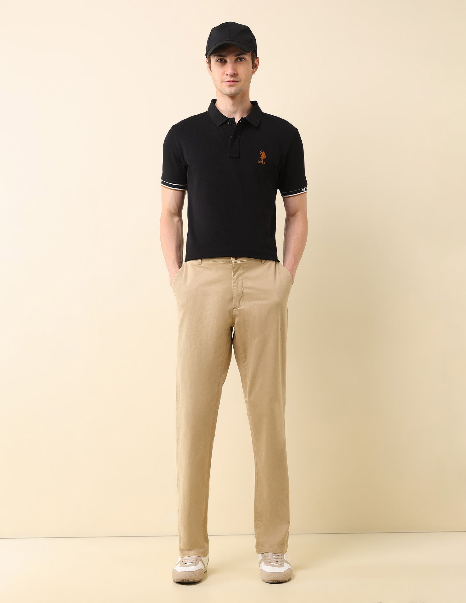 Solid Modern Monochrome Polo Shirt Black - U.S. Polo Assn. India | Large