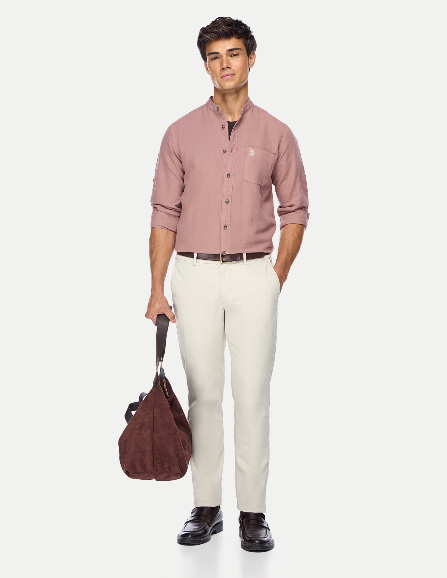 Dyed Linen Shirt Dusty Rose - U.S. Polo Assn. India | Large