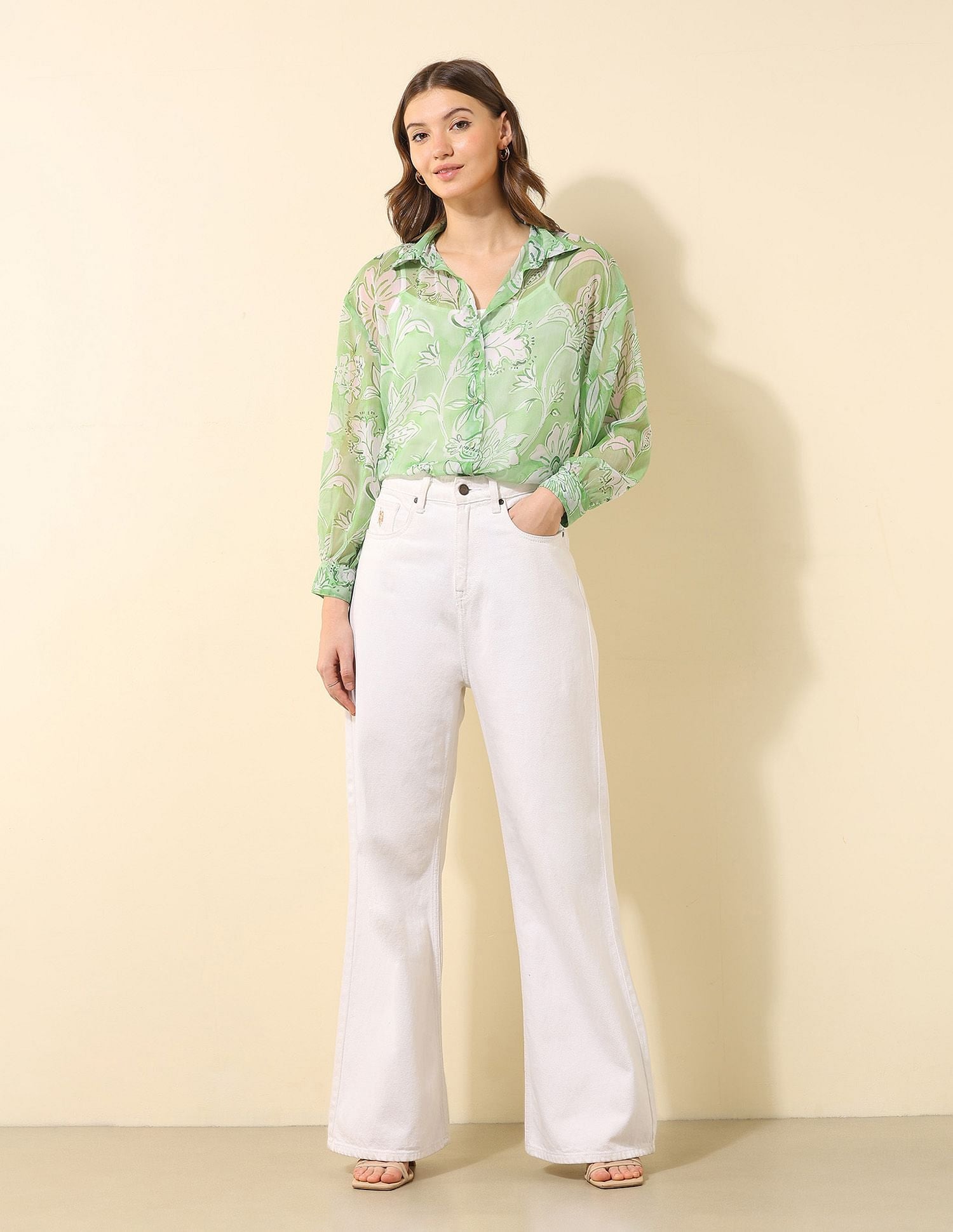 Relaxed Fit Chiffon Sheer Shirt Multi-colour - U.S. POLO ASSN. | Large