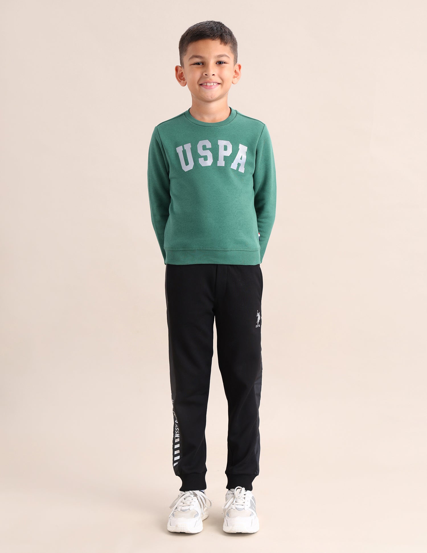 Boys Brand Printed Regular Fit Sweatshirt Green - U.S. POLO ASSN. | Large