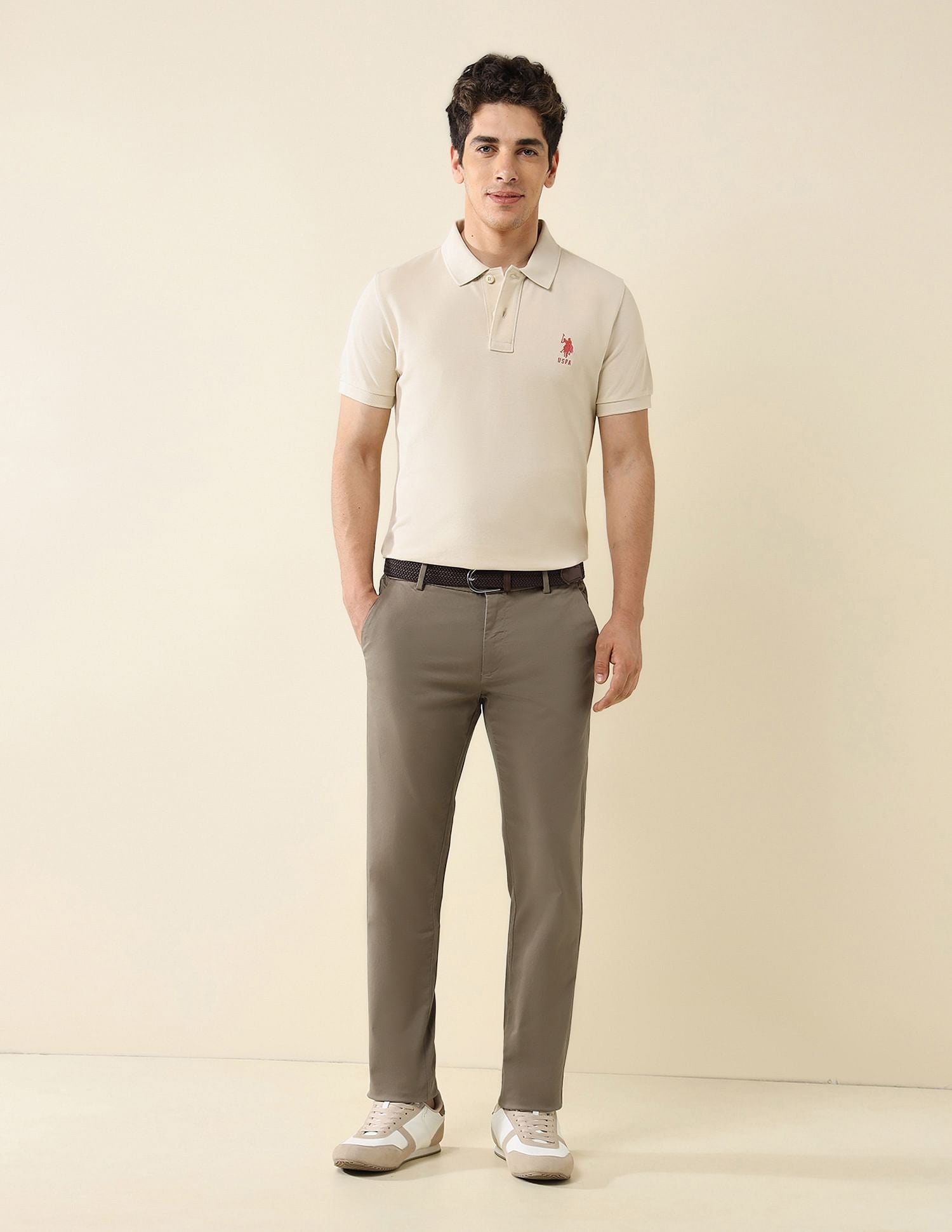 Elasticized Waist Super Slim Fit Trousers Dark Brown - U.S. POLO ASSN. | Large