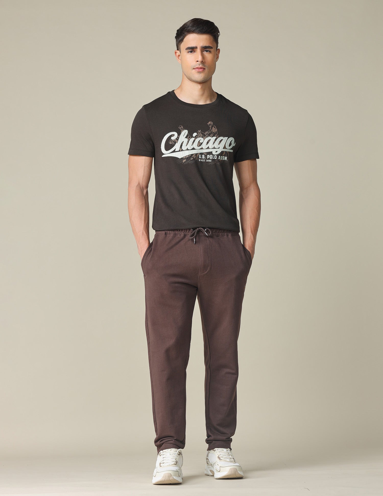 Muscle Fit Brand Printed T- Shirt Choco - U.S. POLO ASSN. | Large