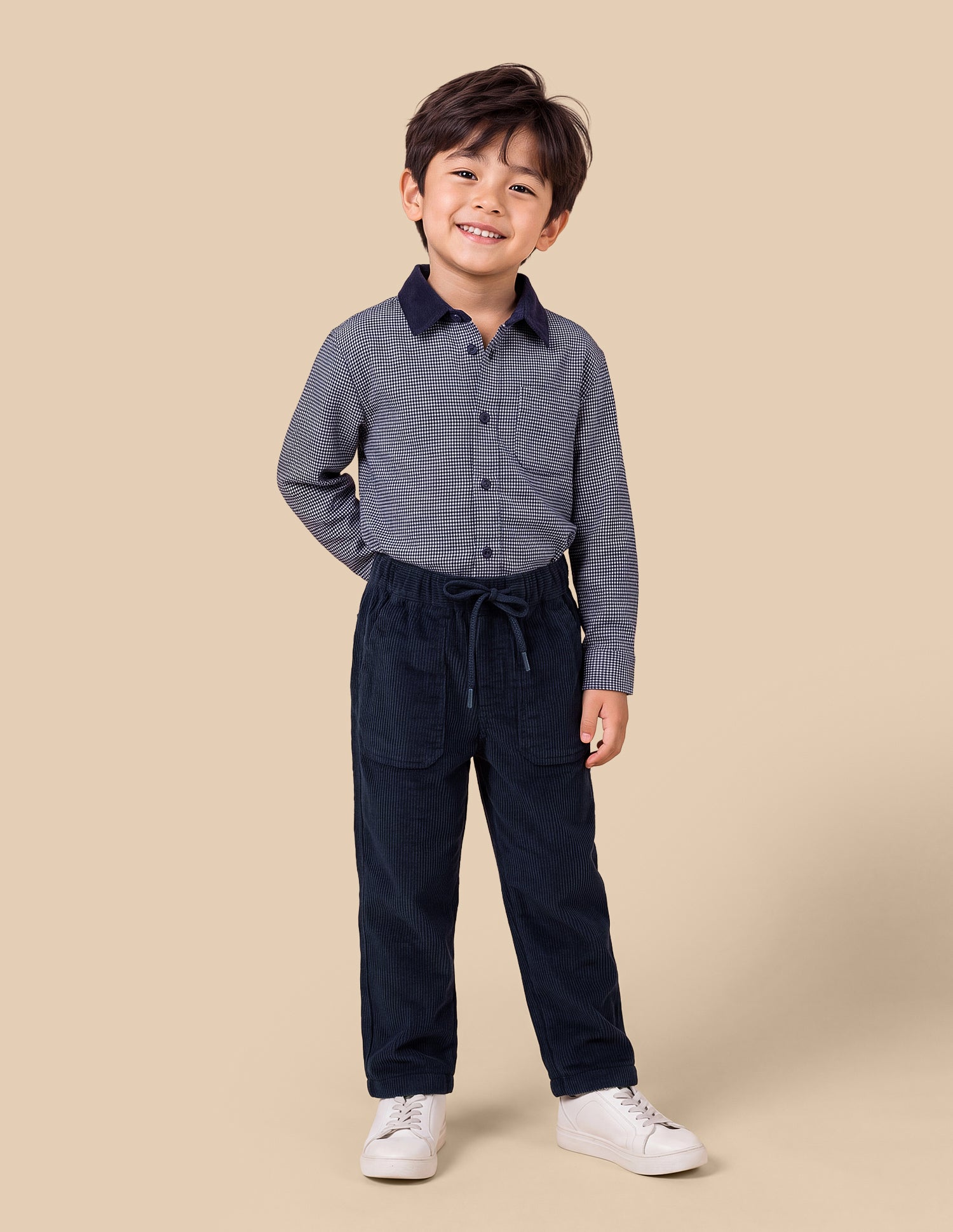 Corduroy Relaxed Fit Trousers Navy - U.S. Polo Assn. India | Large
