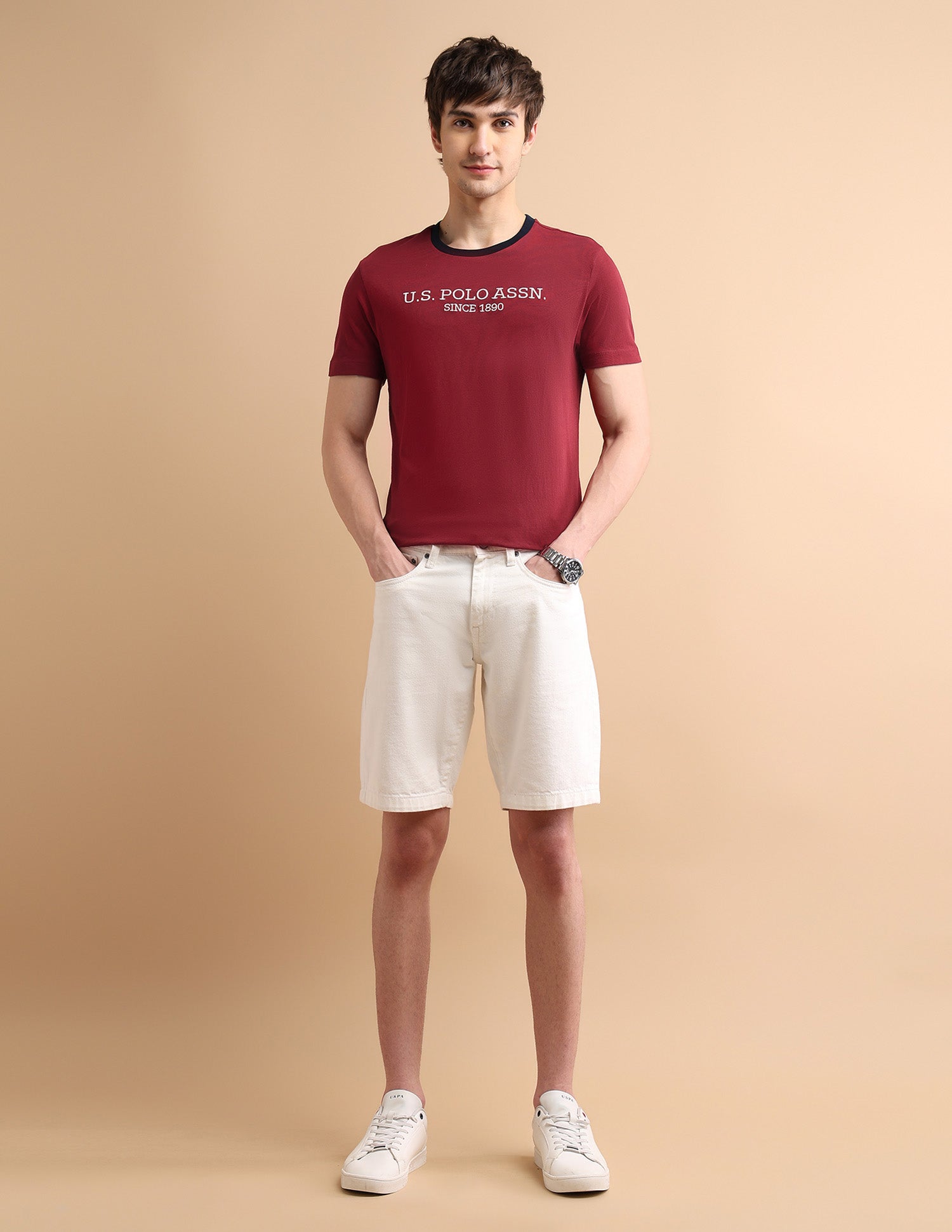 Embroidered Logo T-Shirt Red - U.S. POLO ASSN. | Large