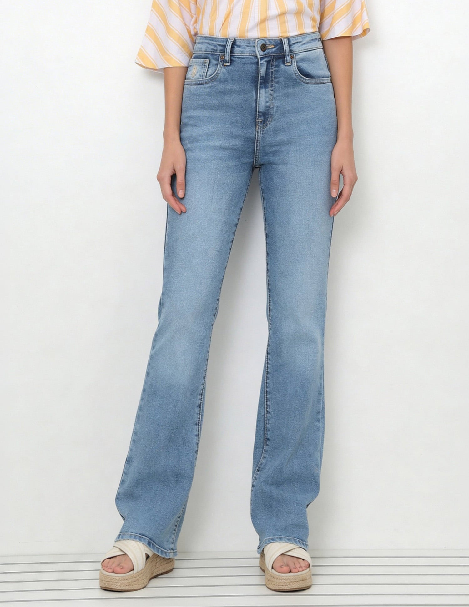 High Rise Skinny Bootcut Jeans Blue - U.S. Polo Assn. India | Large