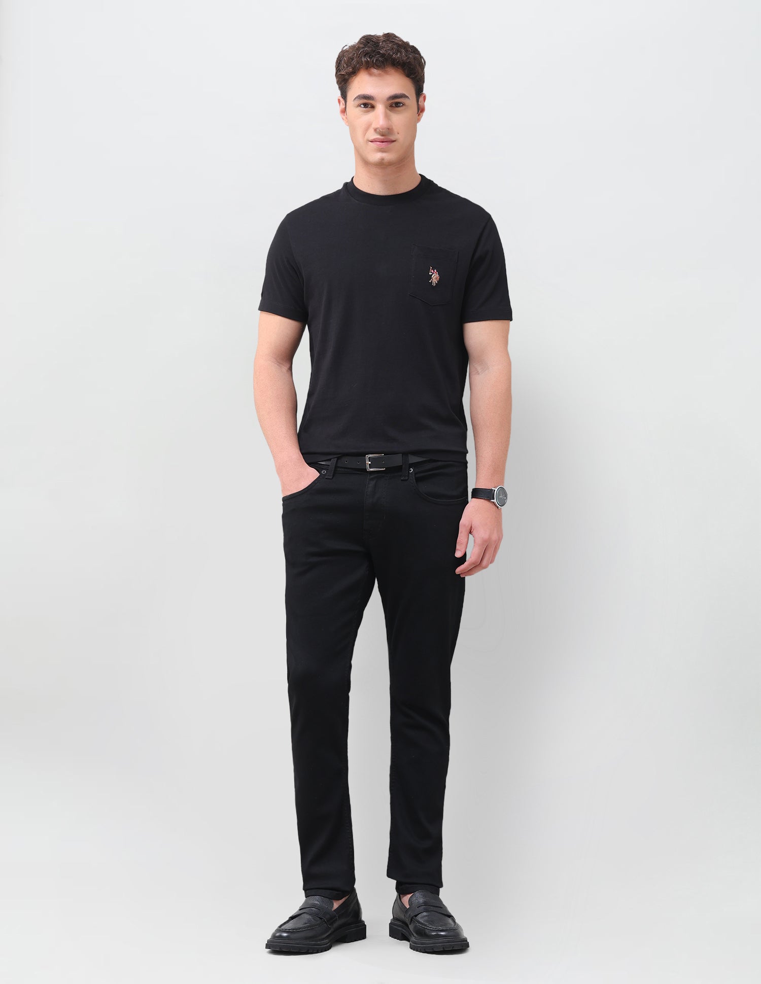 Brandon Slim-Tapered Fit Black Jeans Black - U.S. Polo Assn. India | Large