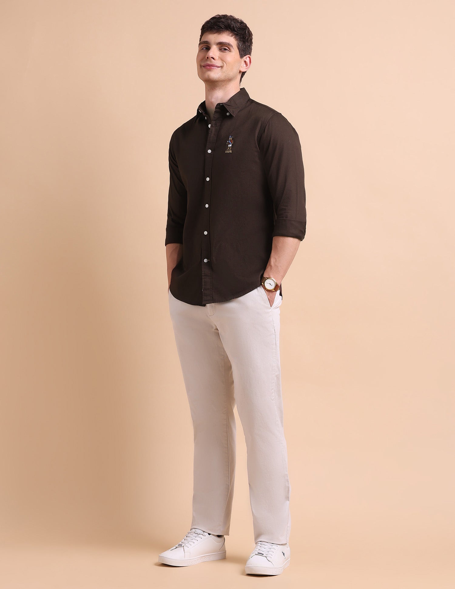 Tailored Fit Button Down Shirt Black - U.S. POLO ASSN. | Large