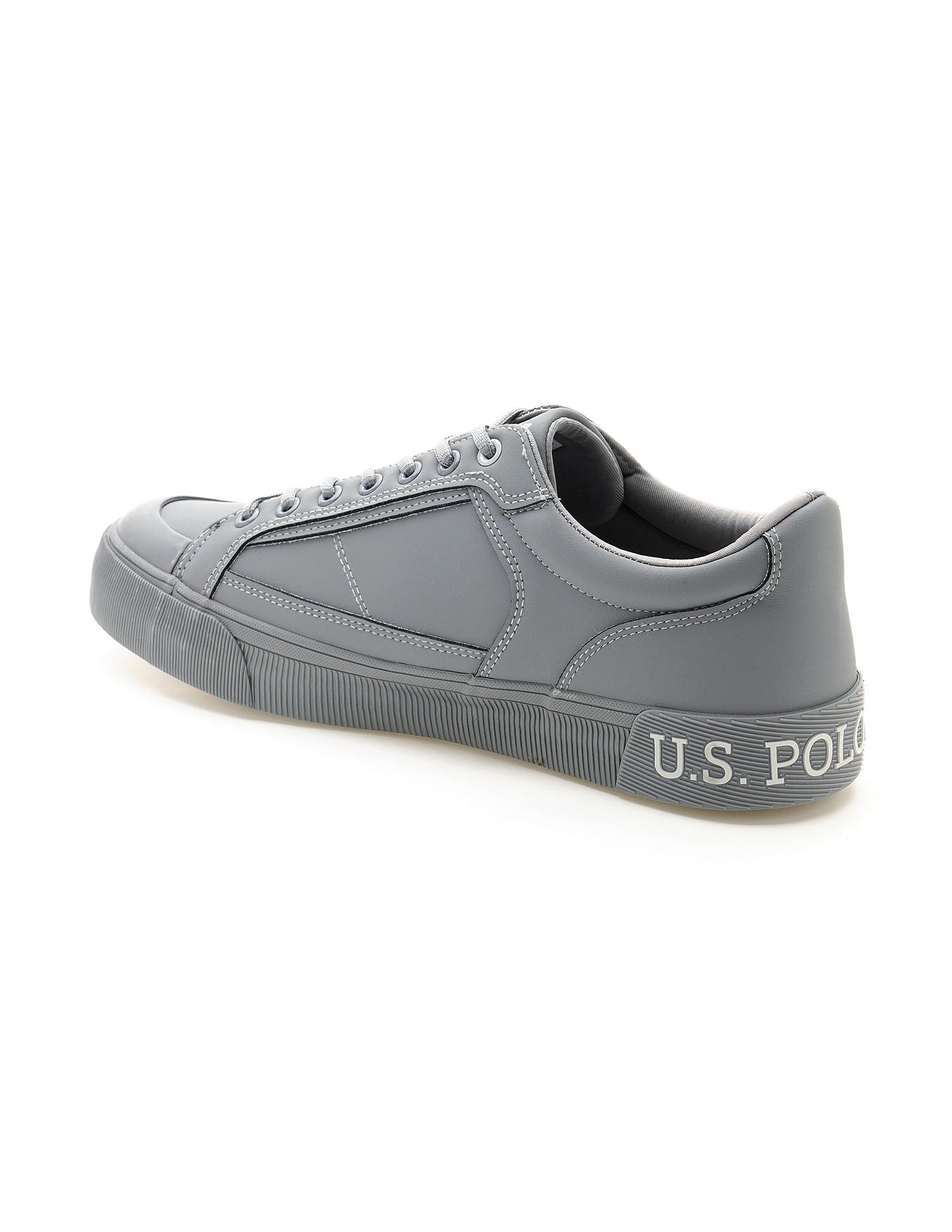 Men Round Toe Lace Up Ruben Sneakers Grey - U.S. Polo Assn. India | Large