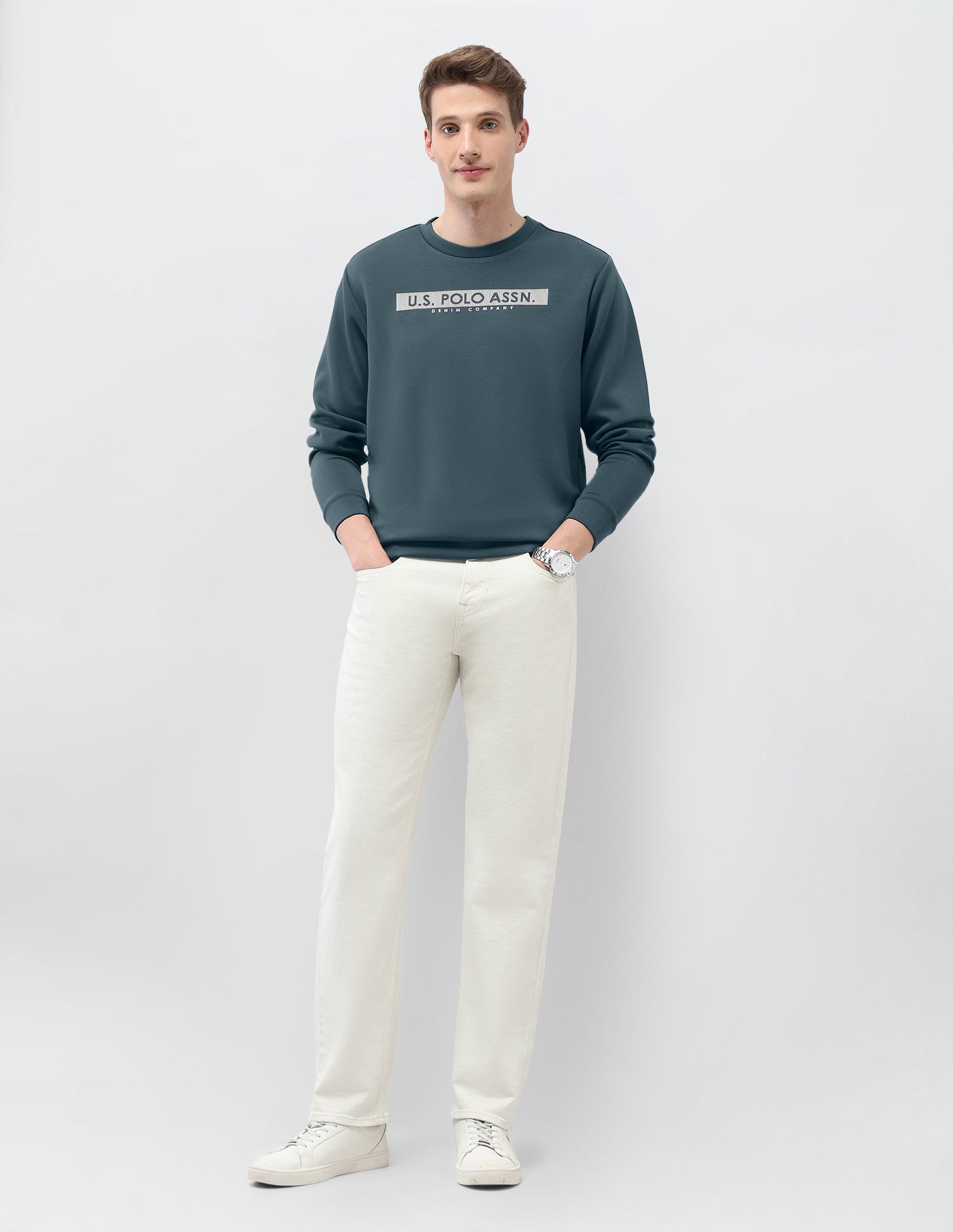 Brand Embossed Regular Fit Sweatshirt