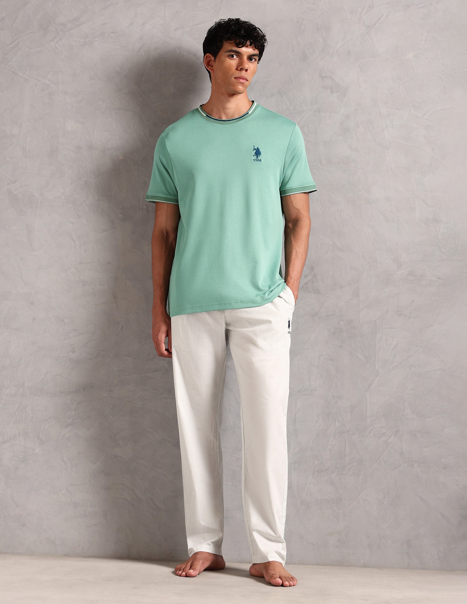 Crew Neck Comfort Fit OEE08 Lounge T-Shirt - Pack Of 1 Feldspar - U.S. POLO ASSN. | Large