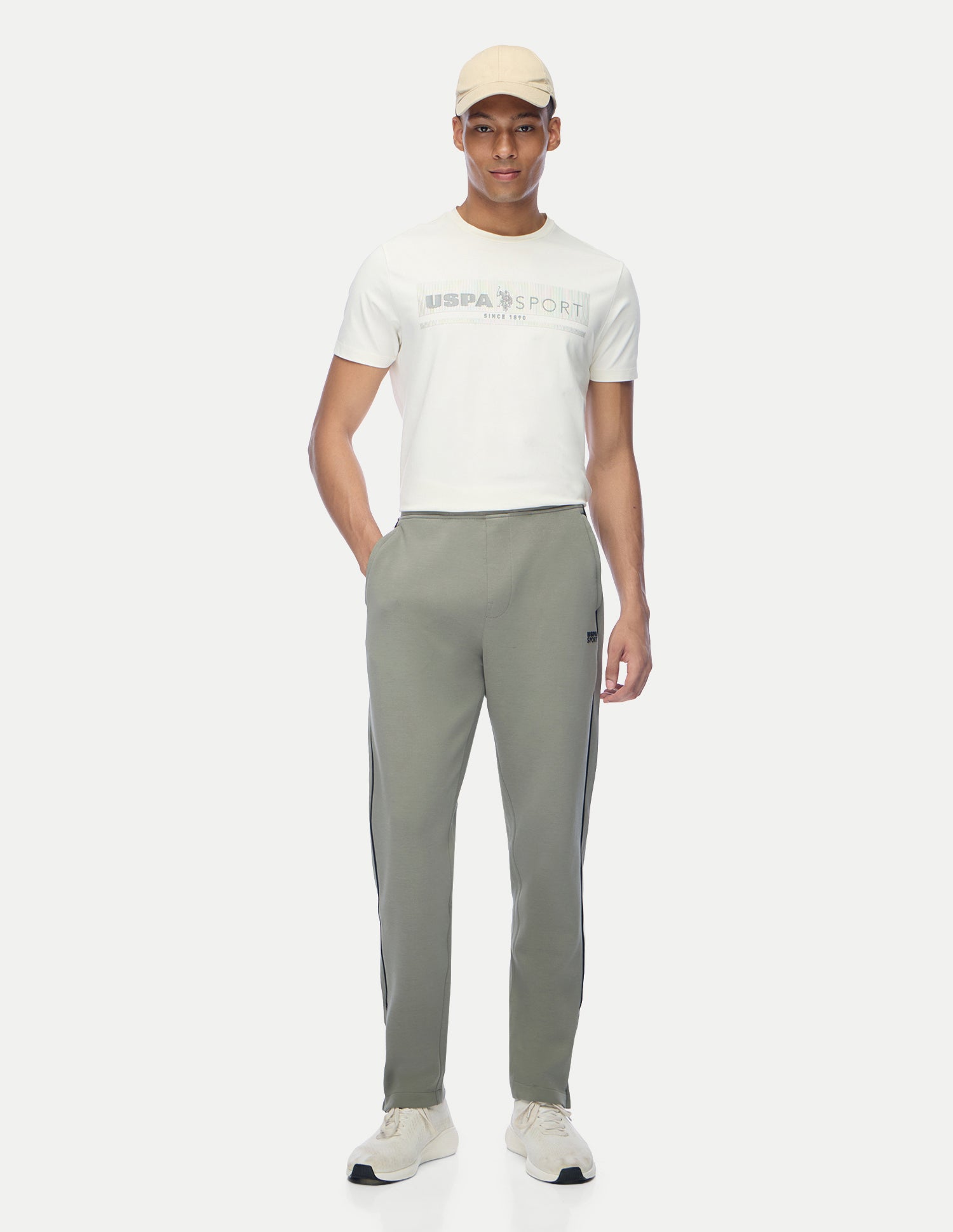 Mid Rise Regular Fit Active Track Pants Light Olive - U.S. Polo Assn. India | Large