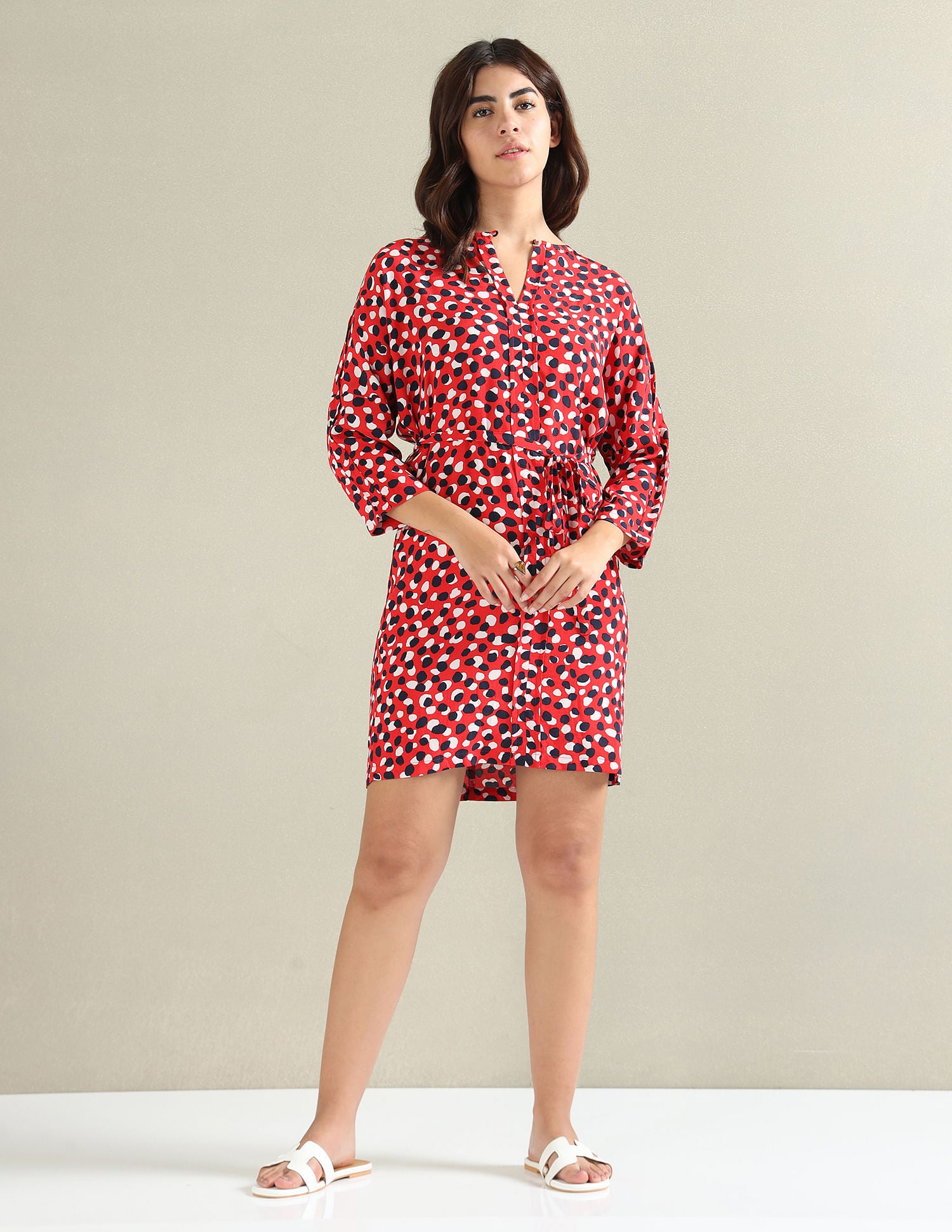 Geometric Print Shift Dress Red - U.S. POLO ASSN. | Large