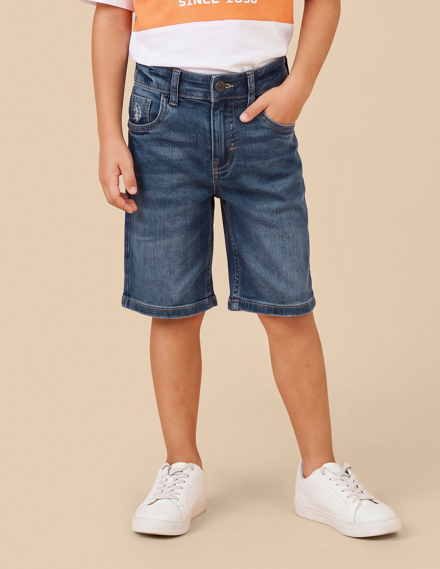 Mid Rise Regular Fit Denim Shorts Blue - U.S. Polo Assn. India | Large