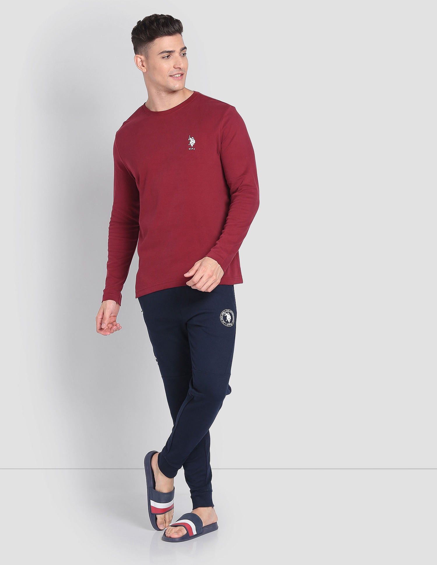 Long Sleeve LE006 Lounge T-Shirt - Pack Of 1 Maroon - U.S. POLO ASSN. | Large