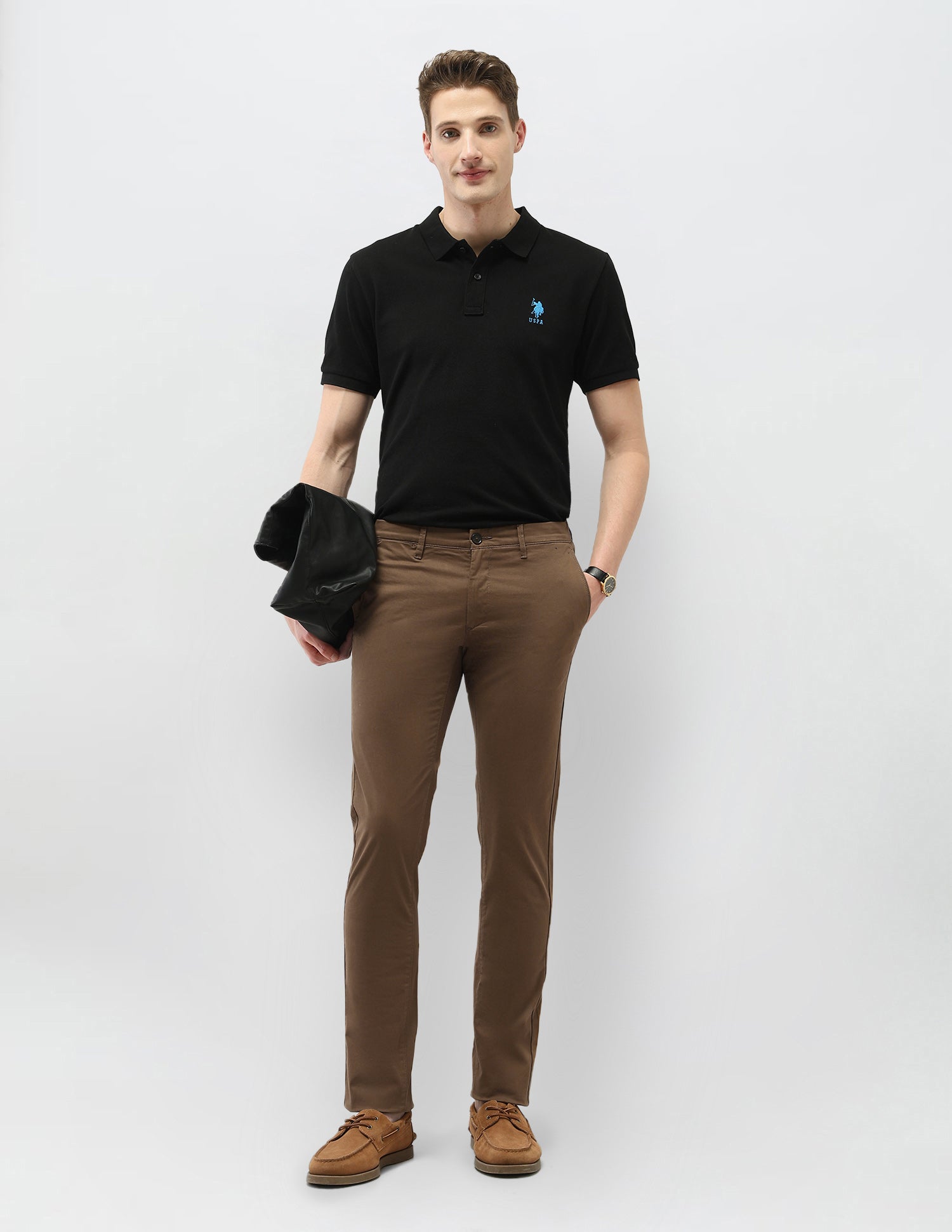Denver Slim Fit Trouser Wall Trousers Brown - U.S. Polo Assn. India | Large
