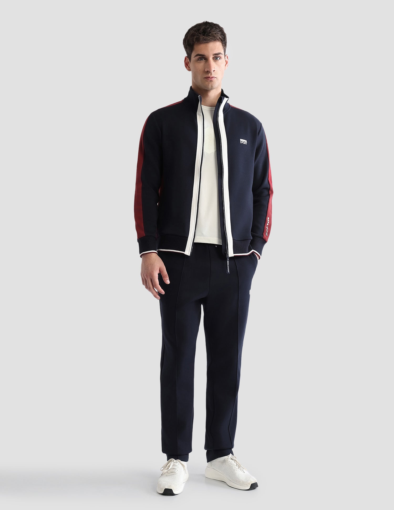 Solid With Colorblock Detail Slim Fit Sweatshirt Navy - U.S. POLO ASSN. | Large