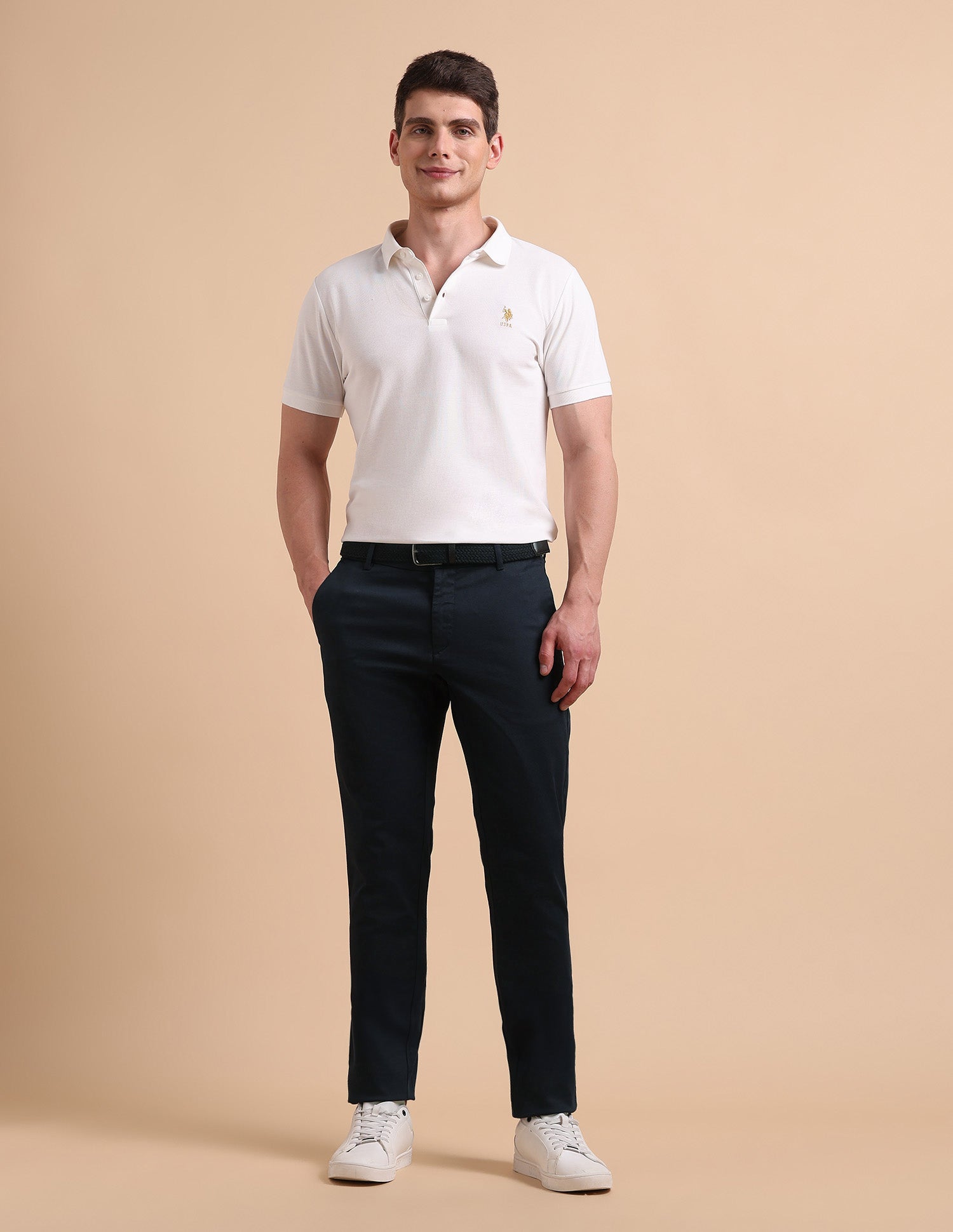 Satin Super Slim Fit Trousers Dark Navy - U.S. POLO ASSN. | Large