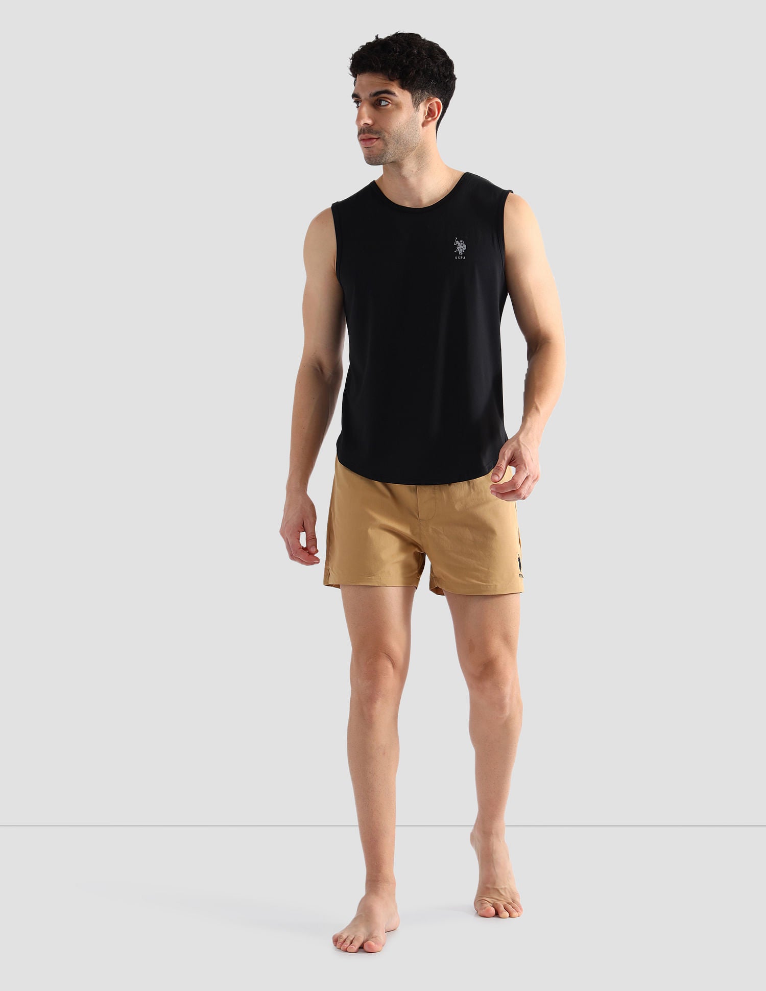 Solid Cotton OEV07 Vest - Pack Of 1 Black - U.S. Polo Assn. India | Large