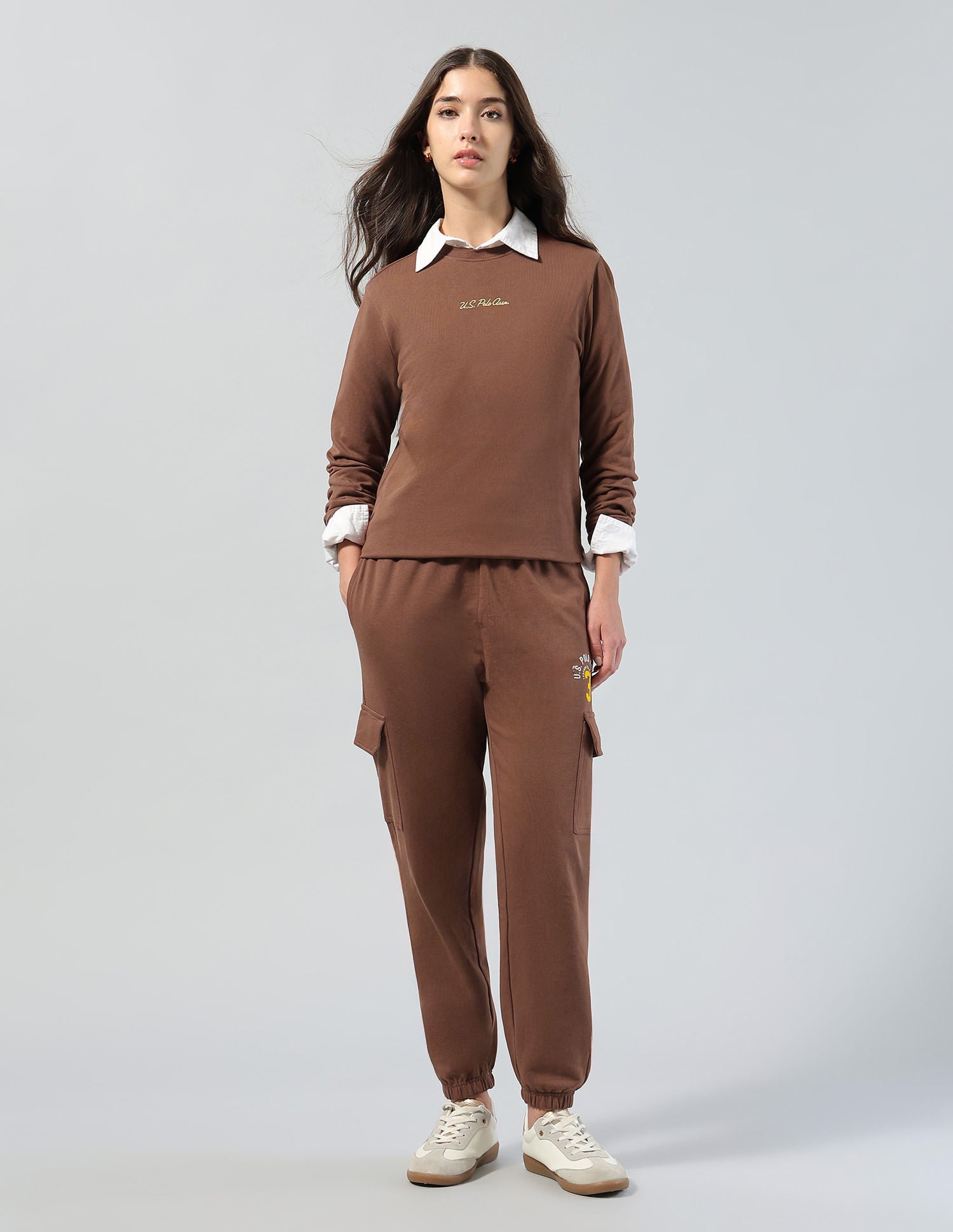 Solid Regular Fit Sweatshirt Brown - U.S. POLO ASSN. | Large