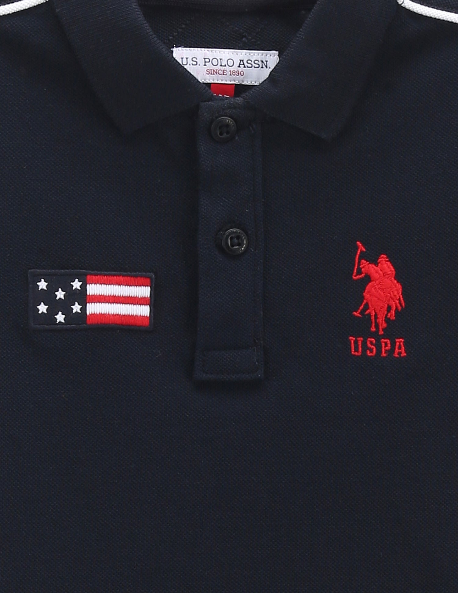 Boys Contrast Piping Polo Shirt Navy - U.S. POLO ASSN. | Large