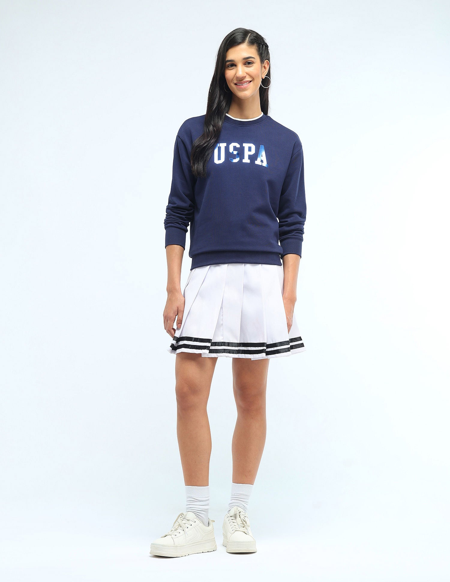 Brand Printed Regular Fit Sweatshirt Navy - U.S. POLO ASSN. | Large