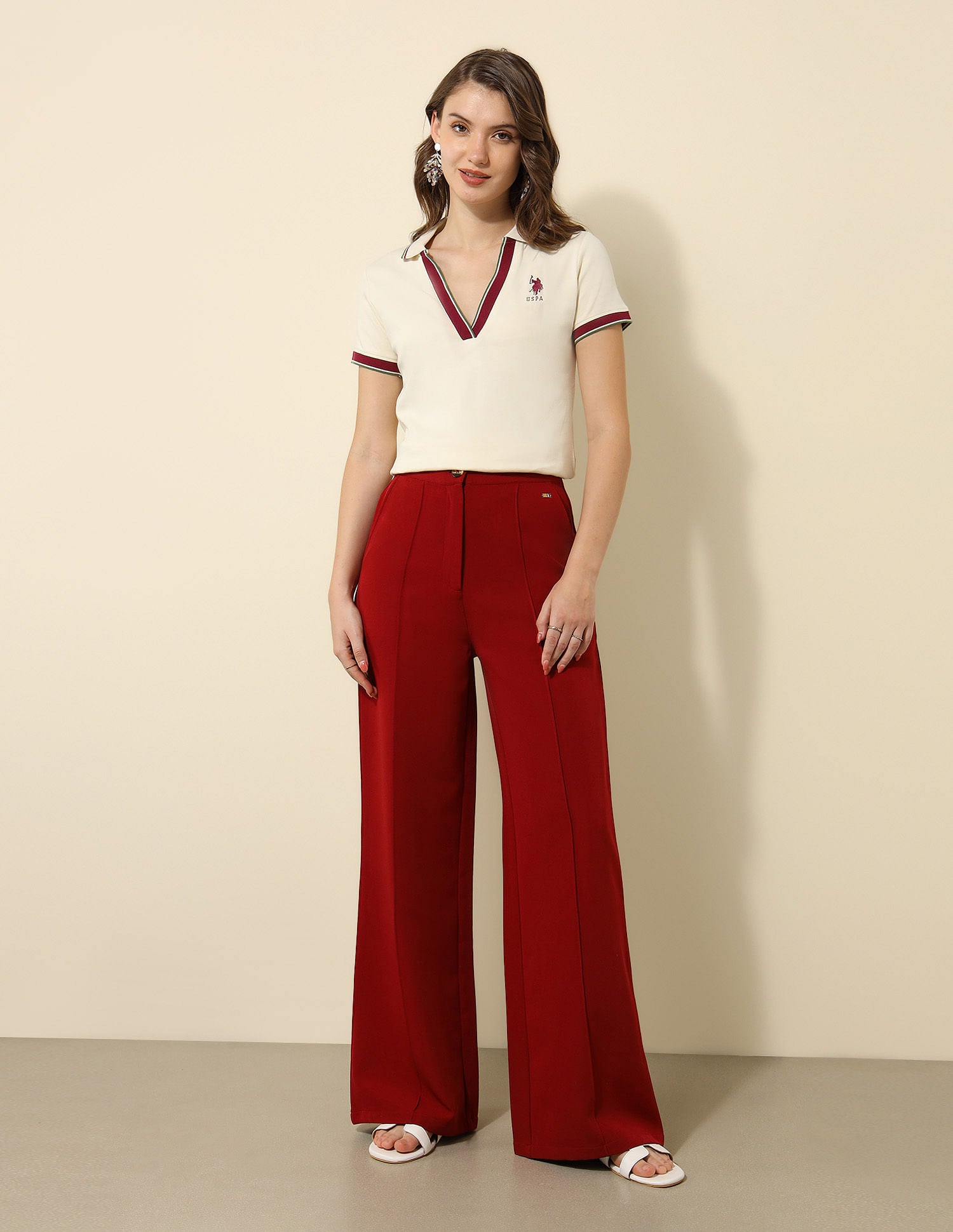 Tipped Collar Regular Fit Polo Shirt Ecru - U.S. POLO ASSN. | Large