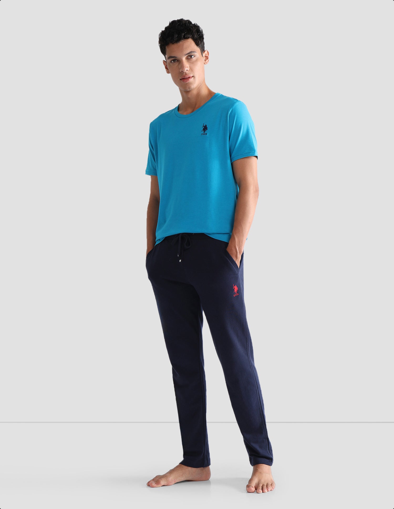 Solid Comfort Fit OEE10 Lounge T-Shirt - Pack Of 1 Icy Blue - U.S. POLO ASSN. | Large