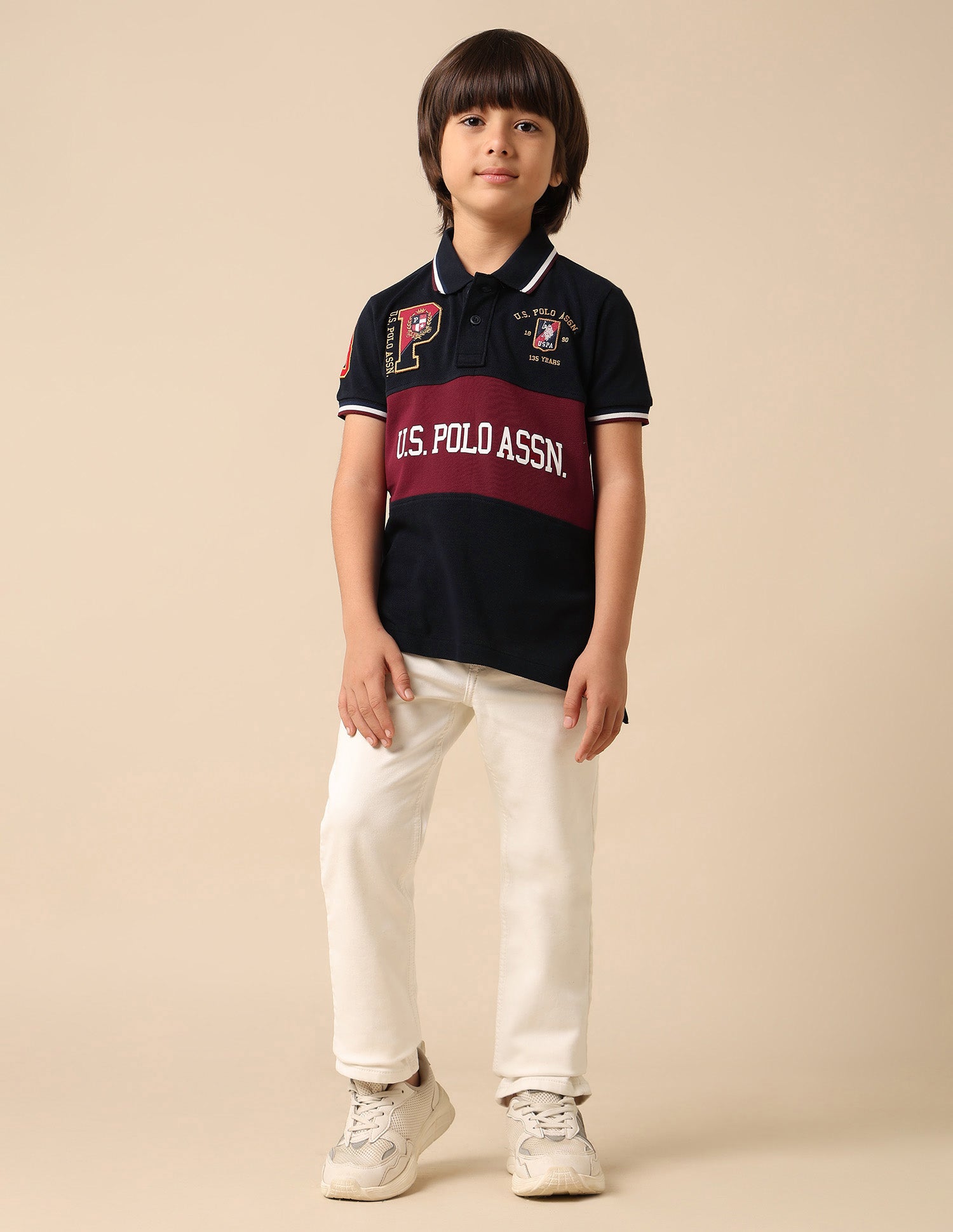Boys Graphic Brand Printed Polo Shirt Navy - U.S. POLO ASSN. | Large