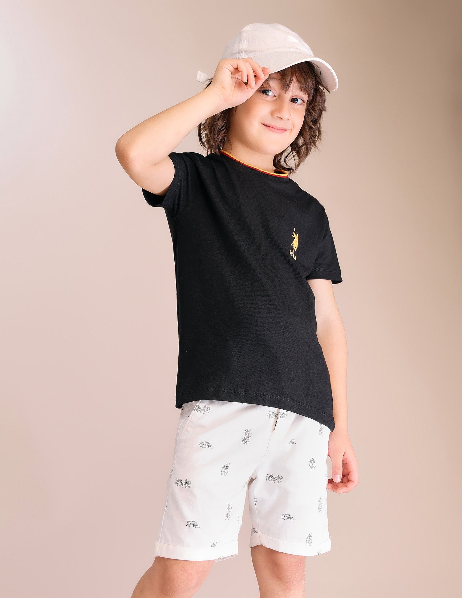 Boys Solid Regular Fit T-Shirt - Pack Of 2 Blue and Black - U.S. POLO ASSN. | Large