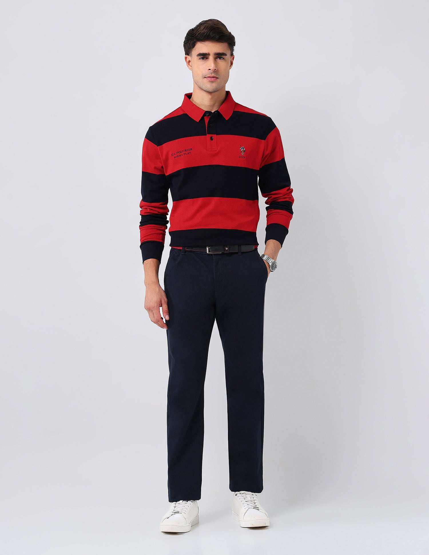 Horizontal Striped Regular Fit Polo Shirt Red - U.S. POLO ASSN. | Large