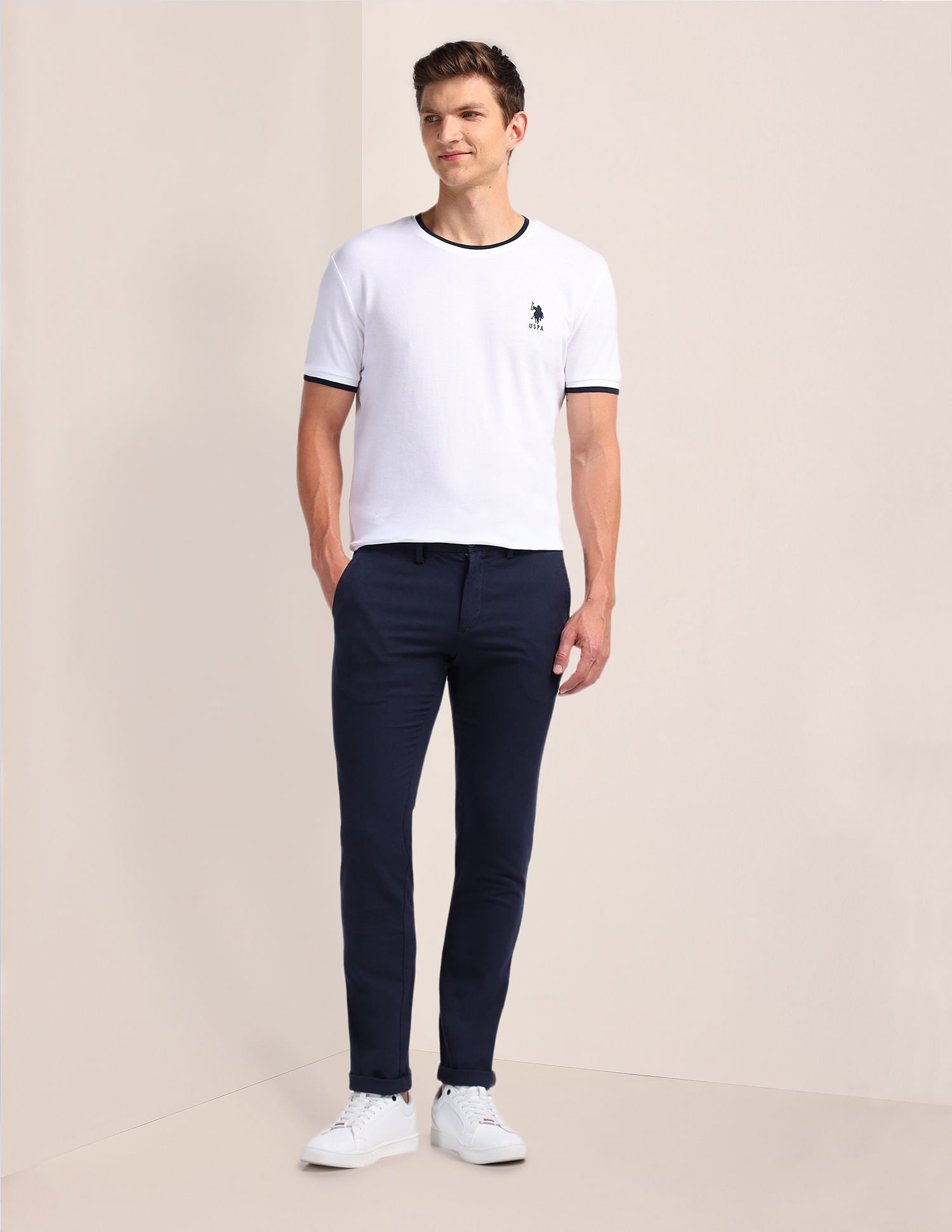 Solid Pure Cotton T-Shirt White - U.S. Polo Assn. India | Large