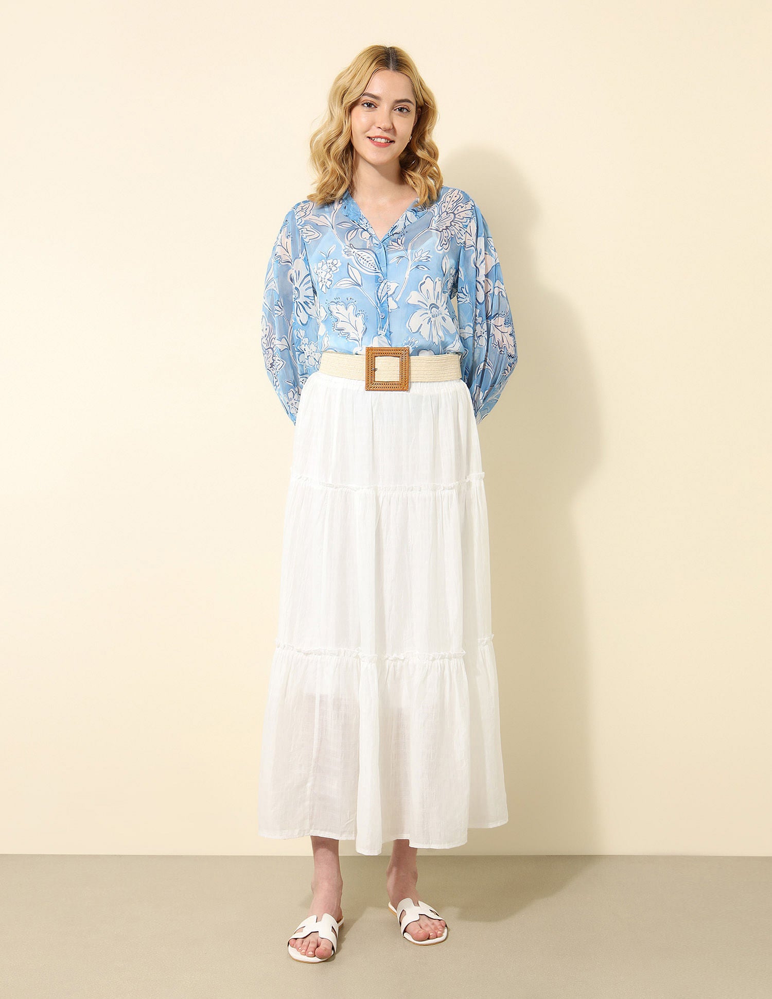 Floral Printed Chiffon Shirt Multi-colour - U.S. POLO ASSN. | Large