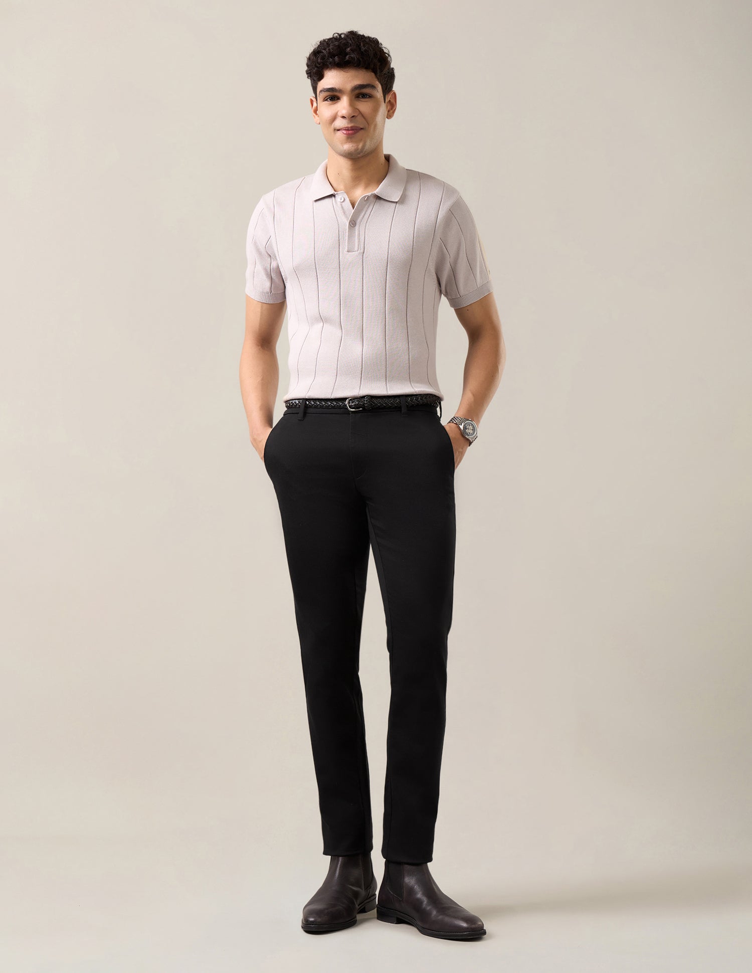 Mid Rise Denver Slim Fit Trousers Black - U.S. Polo Assn. India | Large