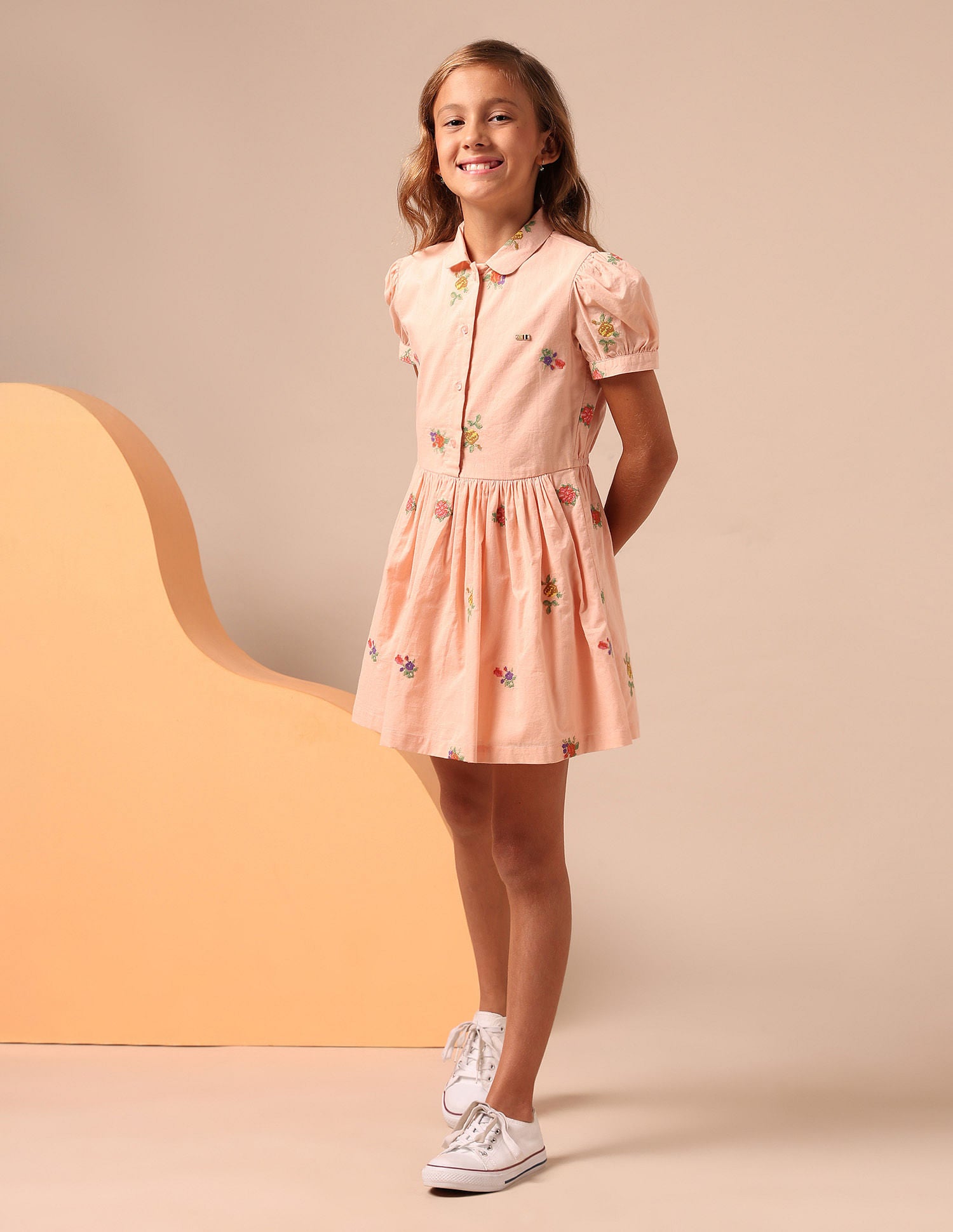 Girls Embroidered Fit & Flare Dress Multi - U.S. POLO ASSN. | Large