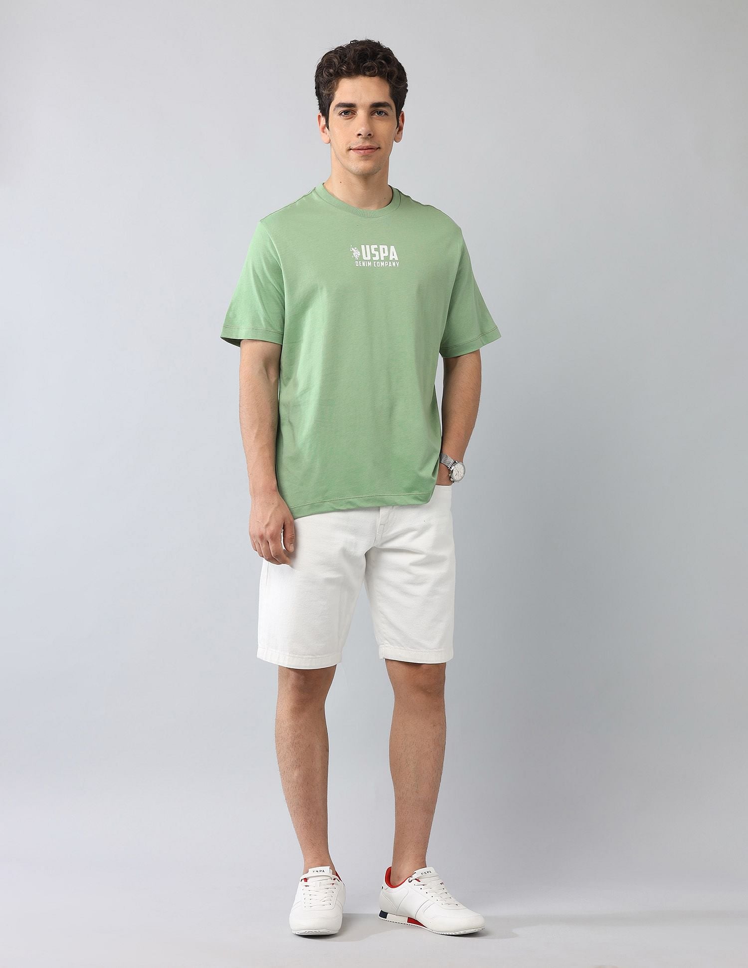Muscle Fit Brand Printed T-Shirt Green - U.S. Polo Assn. India | Large