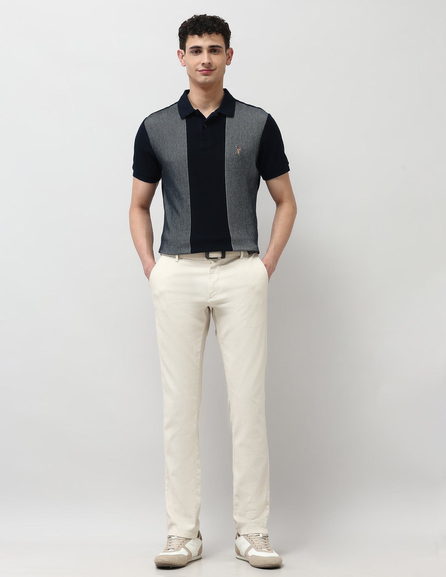 Pure Cotton Muscle Fit Polo Shirt Navy - U.S. POLO ASSN. | Large