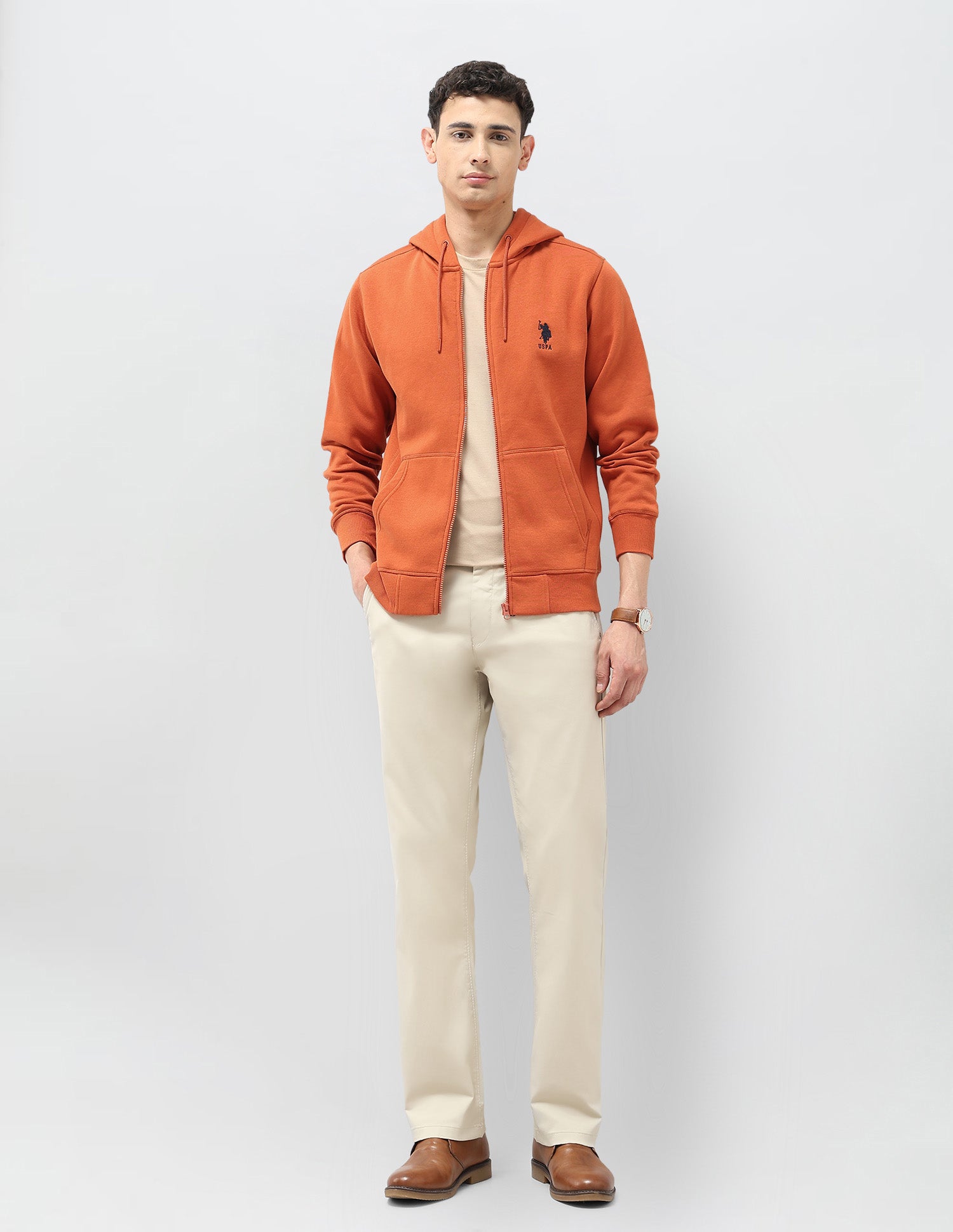 Solid Hooded Sweatshirt Rust - U.S. POLO ASSN. | Large