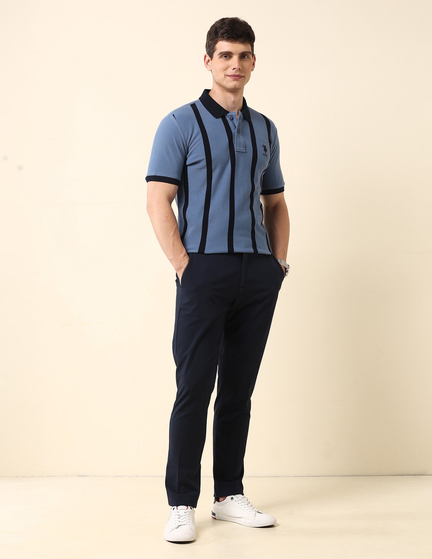 Vertical Striped Classic Polo Shirt Blue - U.S. Polo Assn. India | Large