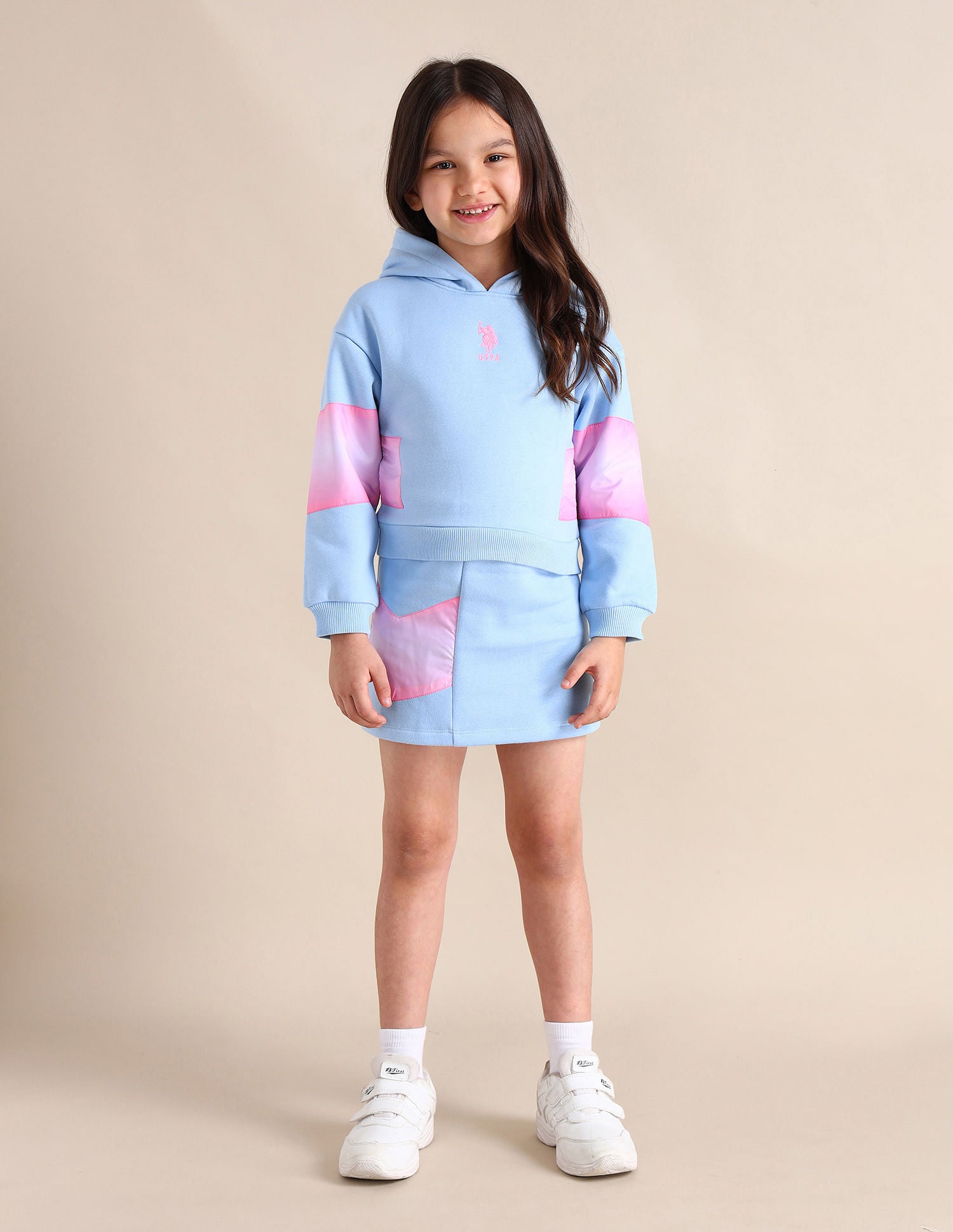 Girls Hooded Regular Fit Sweatshirt Rasberry Pink - U.S. POLO ASSN. | Large