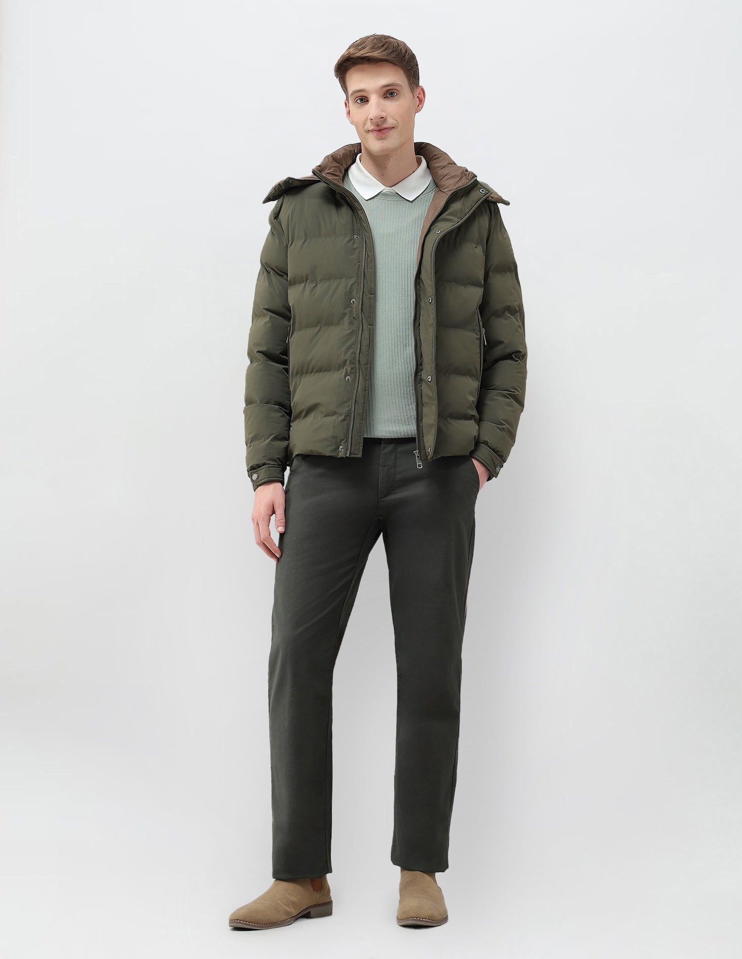 Detachable Hood Smartheat Jacket Dark Green - U.S. POLO ASSN. | Large