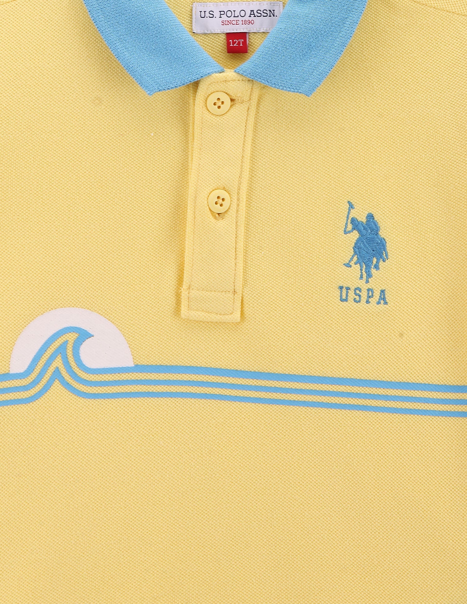 Boys Graphic Pique Polo Shirt Yellow - U.S. POLO ASSN. | Large