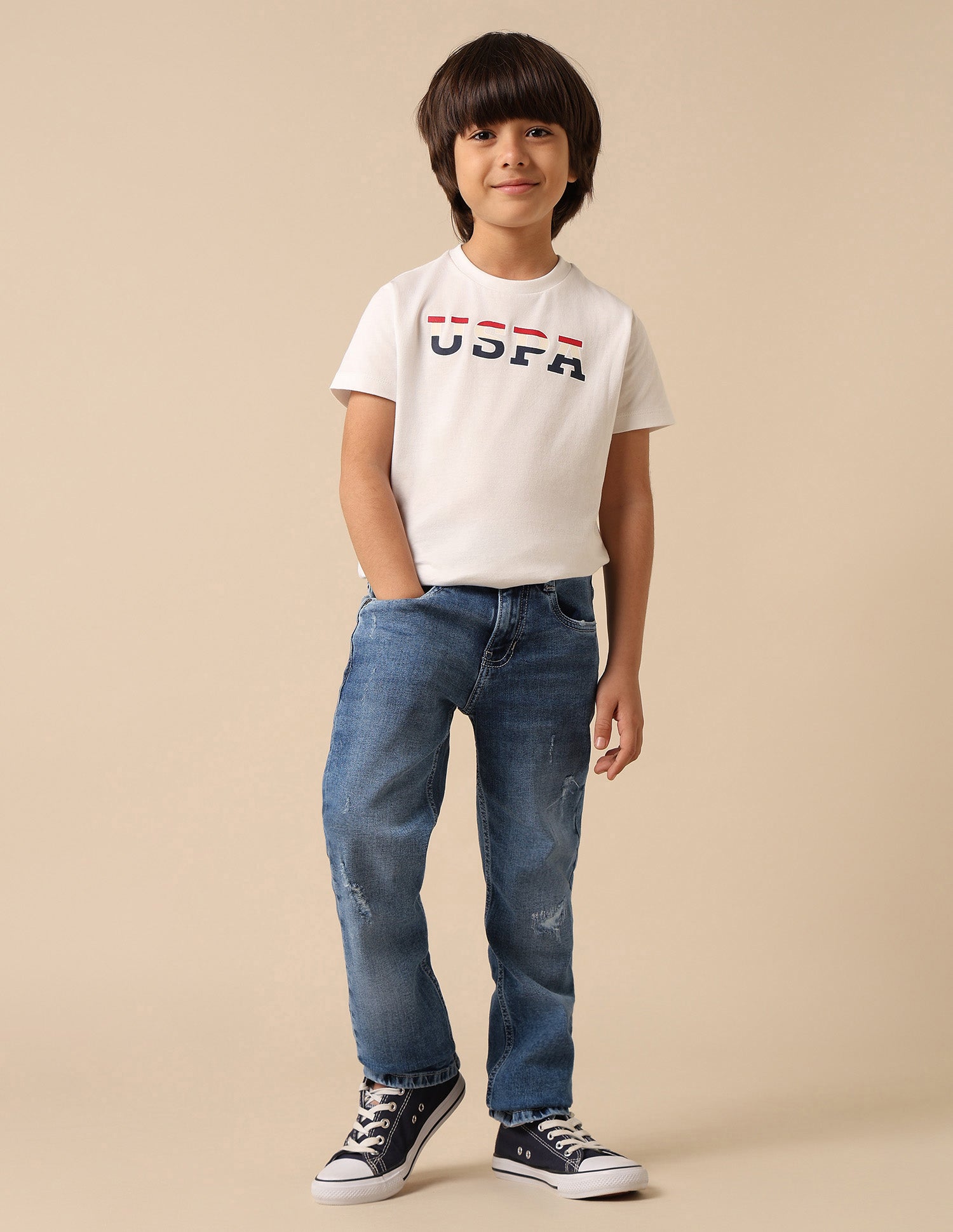 Boys Whiskered Relaxed Fit Jeans Light Blue - U.S. POLO ASSN. | Large