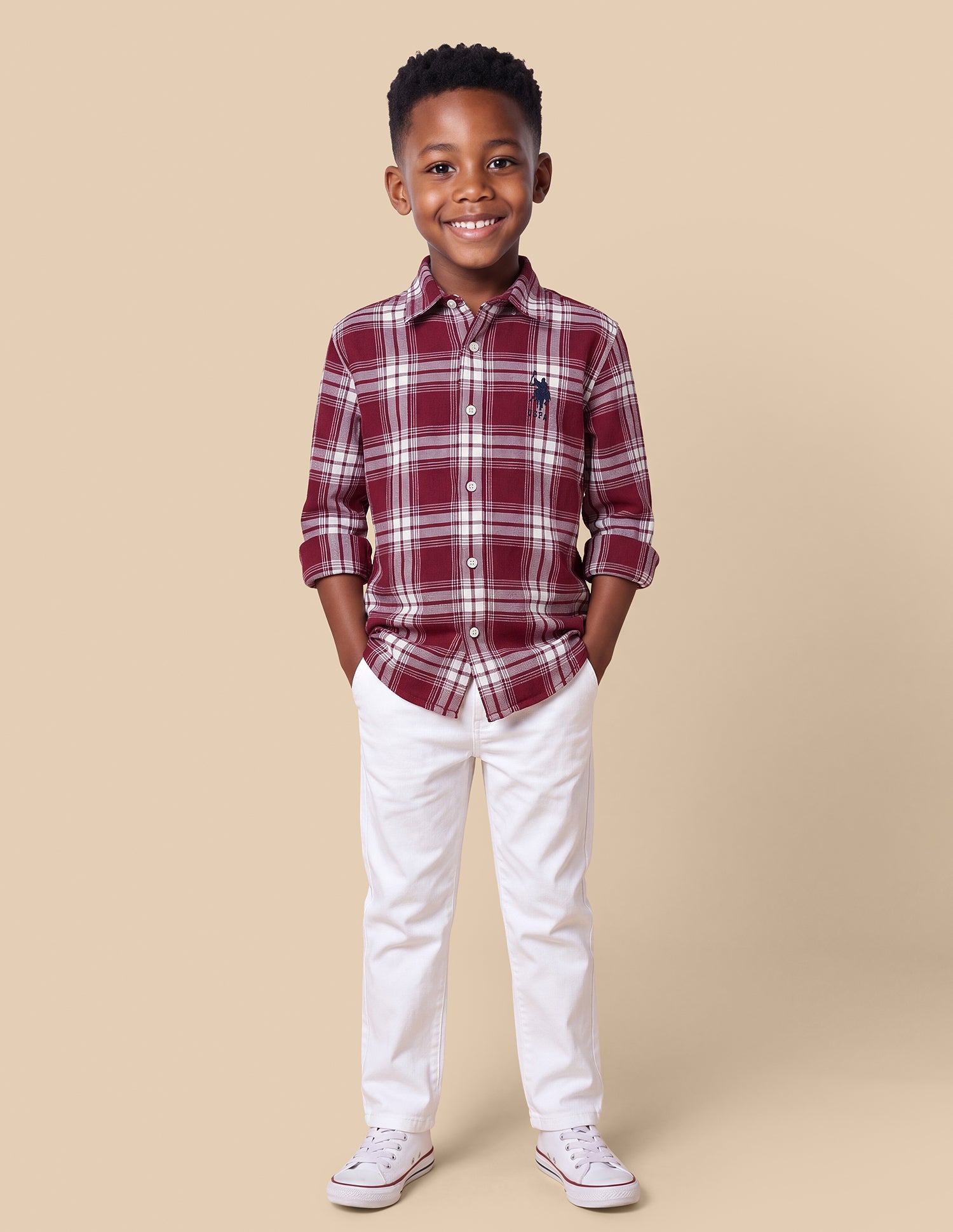 Plaid Checked Twill Shirt Red - U.S. Polo Assn. India | Large
