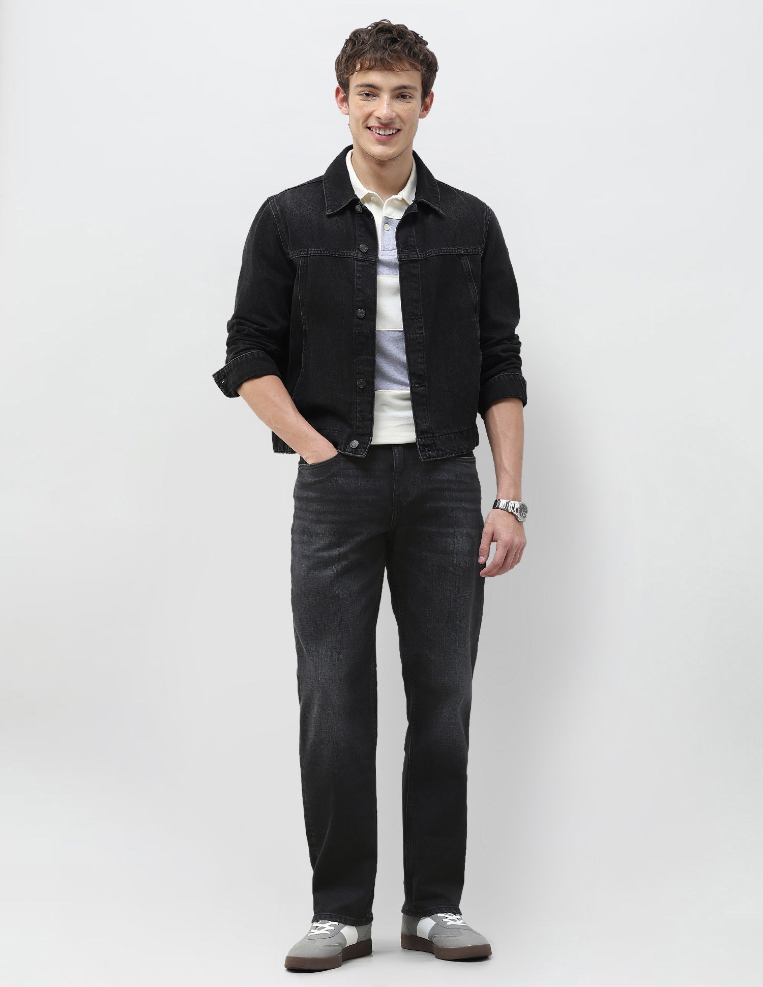 Shawn Relaxed Fit Black Jeans Washed Black - U.S. Polo Assn. India | Large